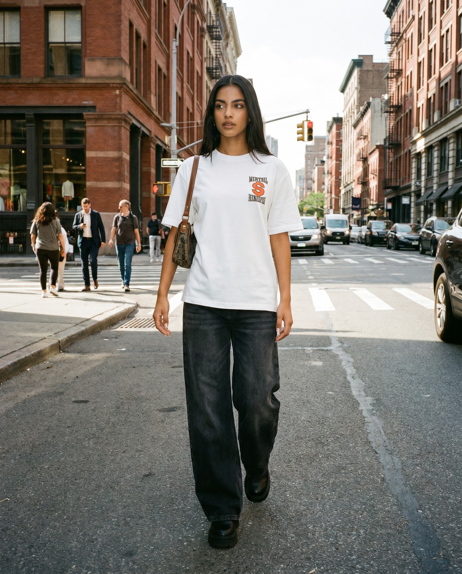 Mental Money Tee in White - Lifestyle Image