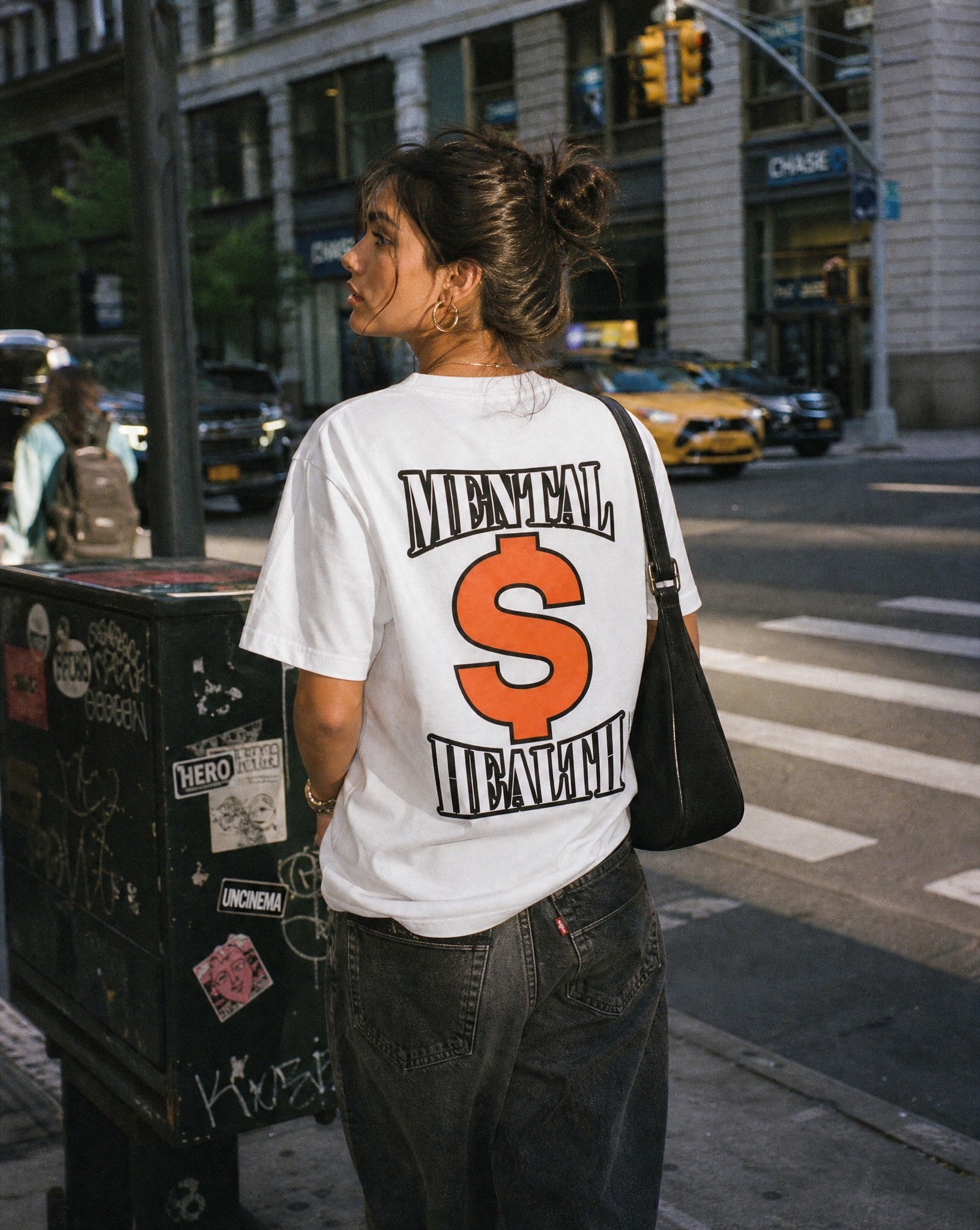 Mental Money Tee in White - Lifestyle Image