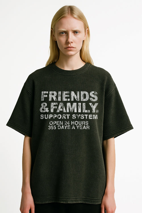 F&F Waffle Tee in Vintage Black