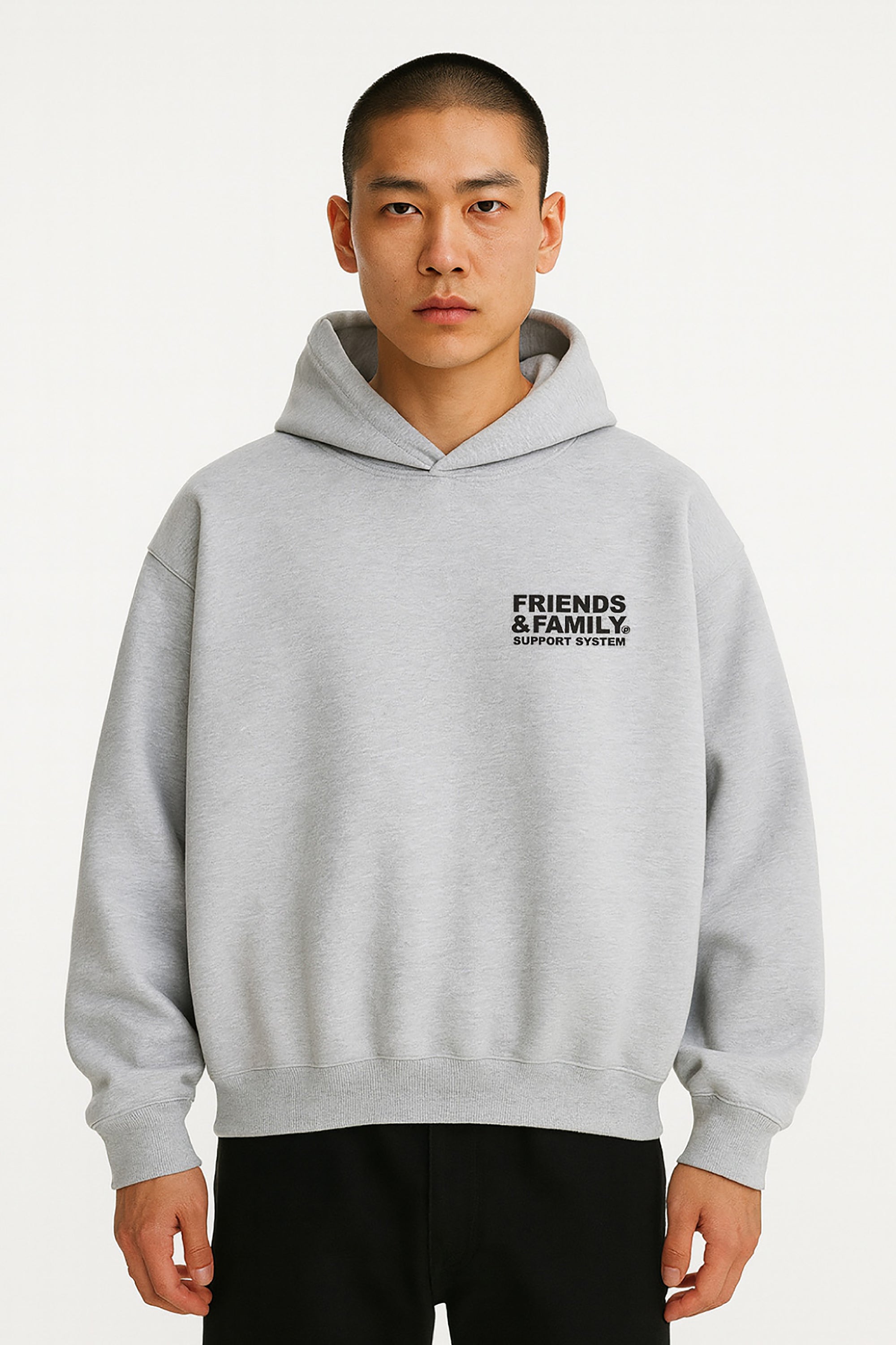F&F Box Hoodie in Grey