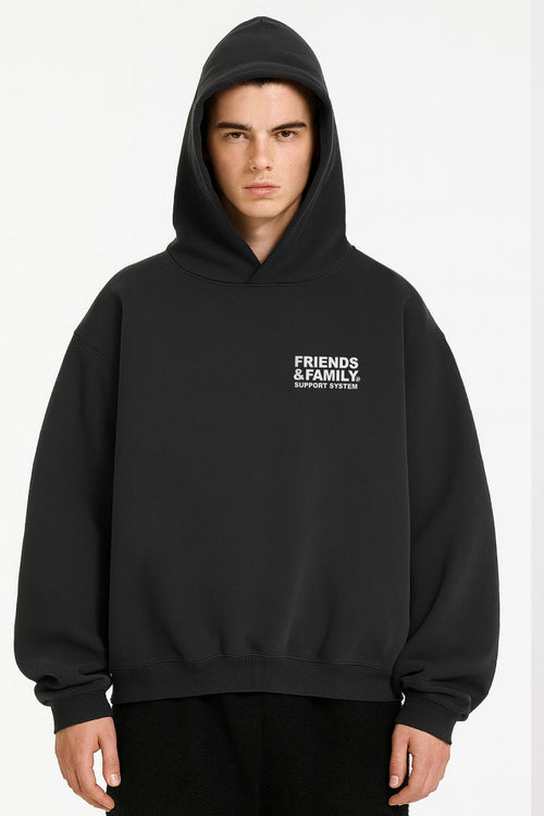 F&F Box Hoodie in Black
