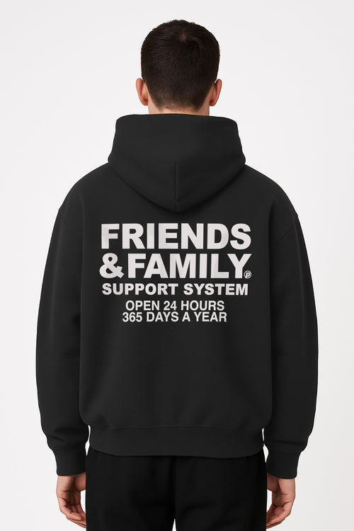 F&F Box Hoodie in Black