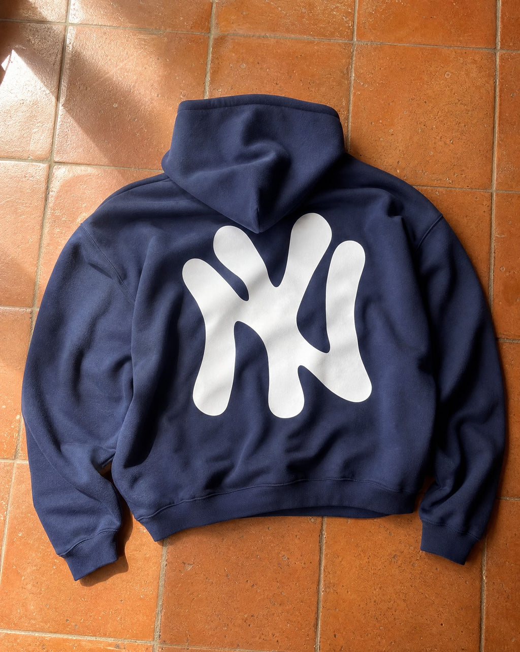 NY Bootleg Hoodie in Navy - Creative Flat