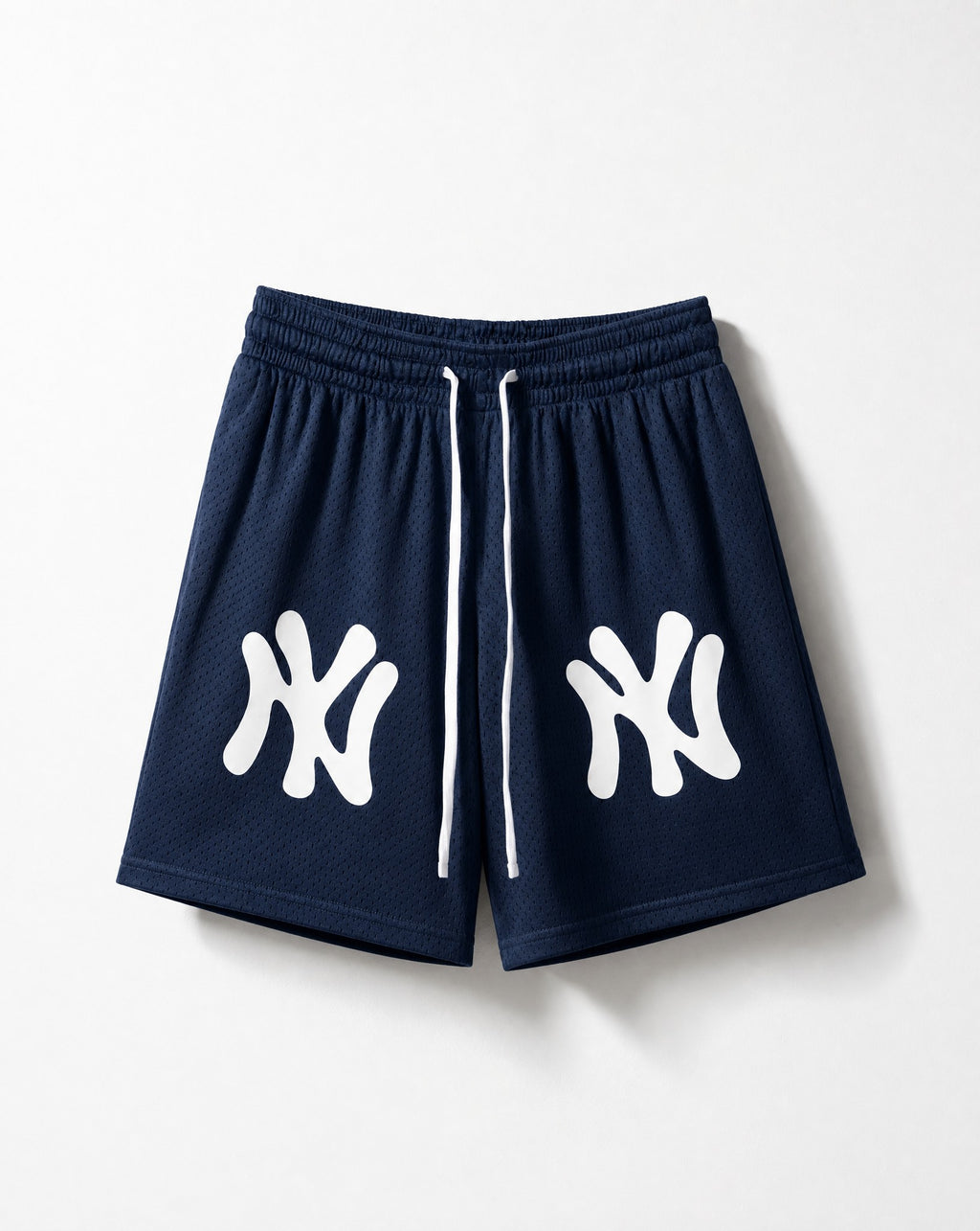 NY Bootleg Mesh Shorts in Navy - White Wall Product