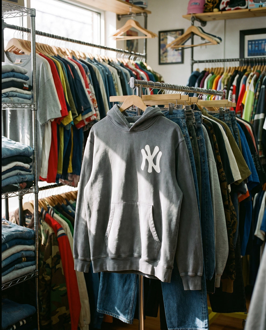NY Bootleg Vintage Washed Hoodie - Creative Flat