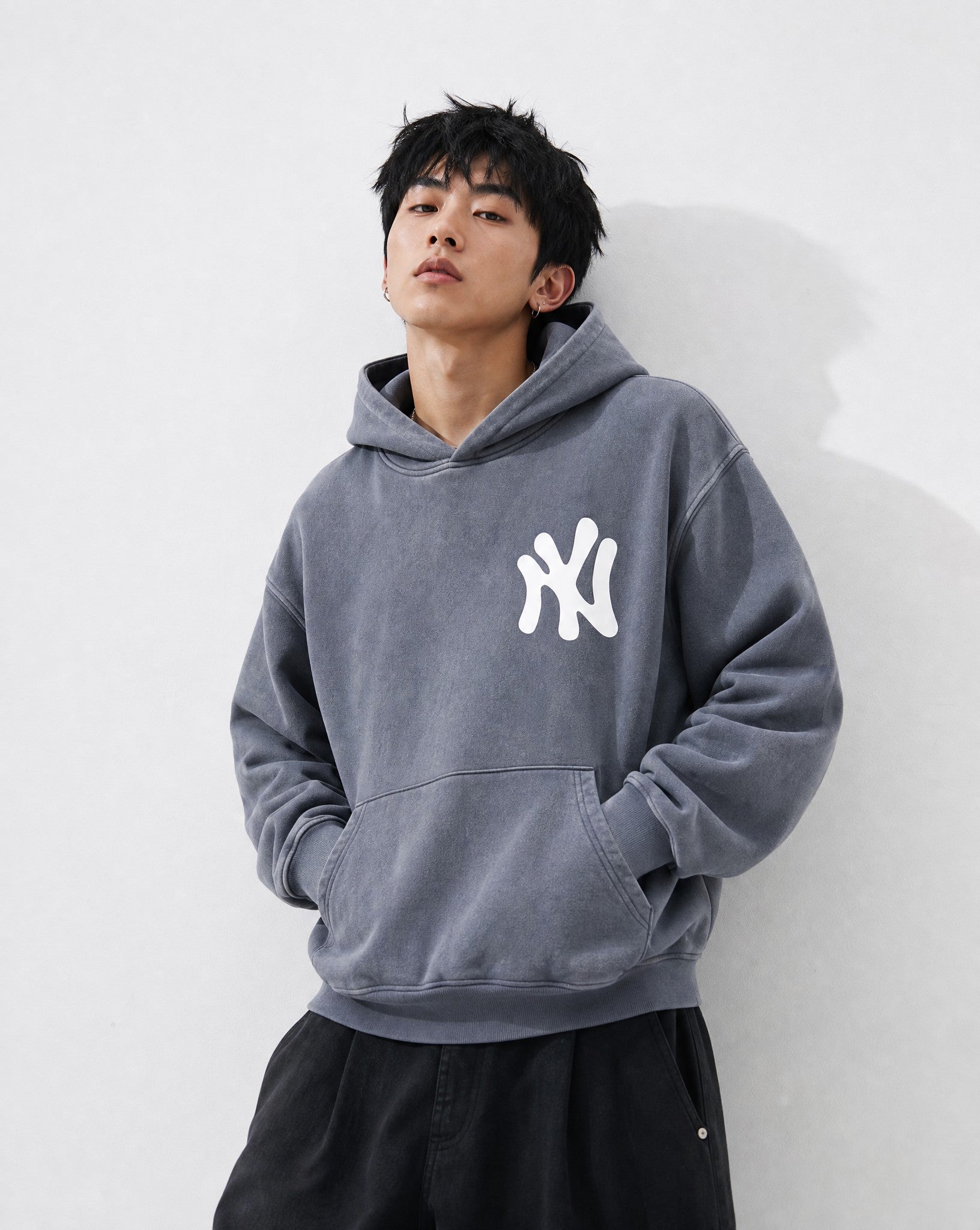 NY Bootleg Vintage Washed Hoodie - Editorial Image