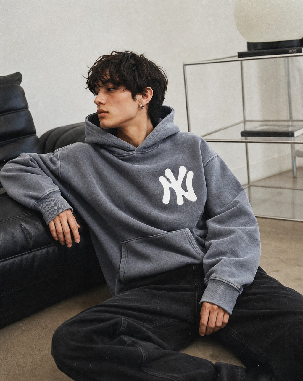 NY Bootleg Vintage Washed Hoodie - Lifestyle Image