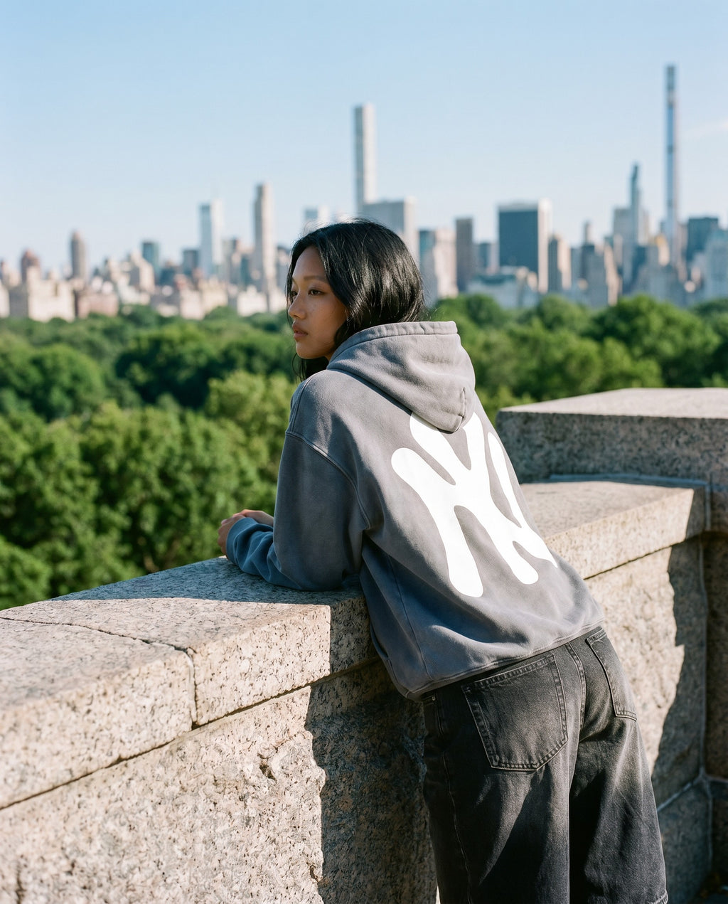NY Bootleg Vintage Washed Hoodie - Lifestyle Image