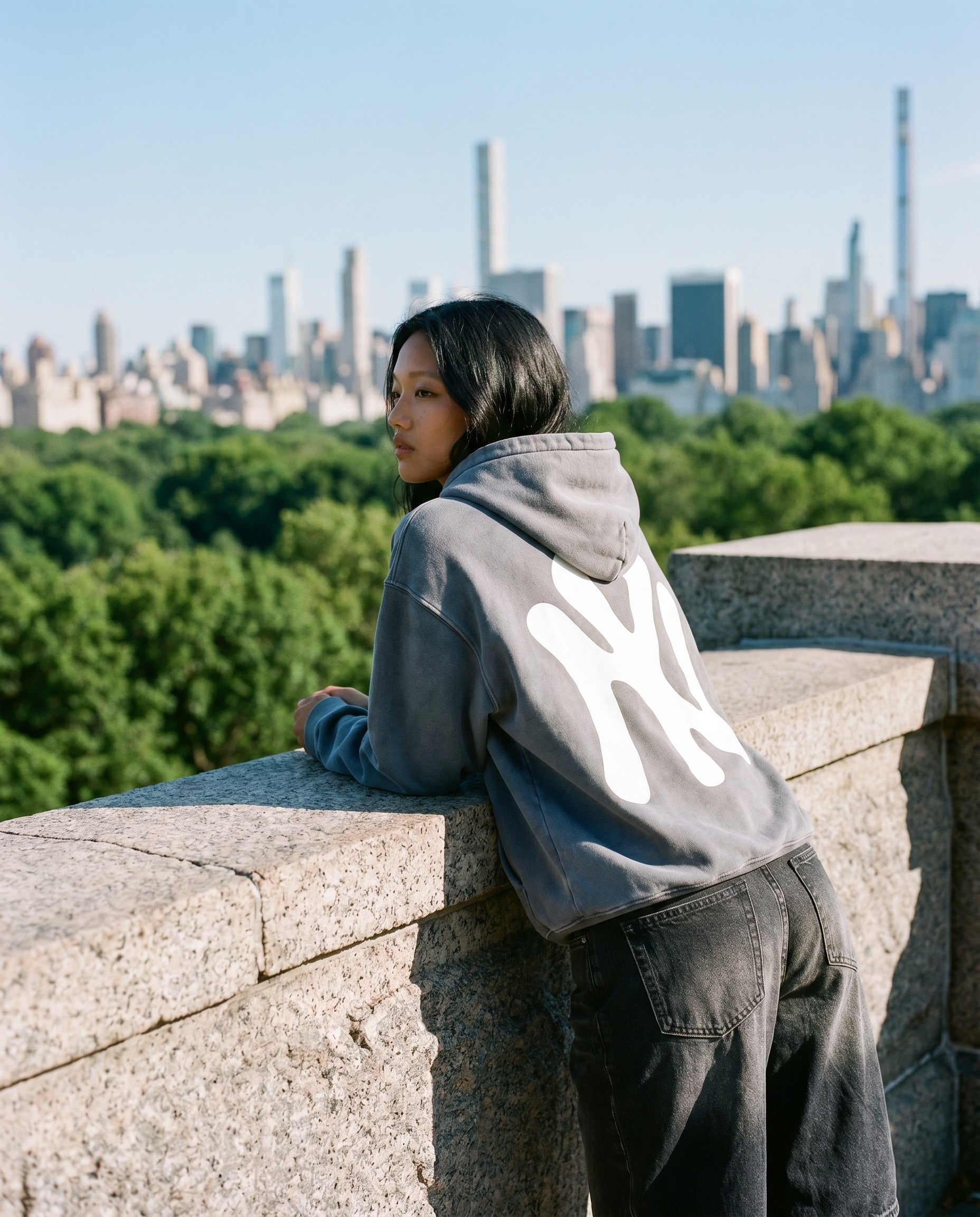 NY Bootleg Vintage Washed Hoodie - Lifestyle Image