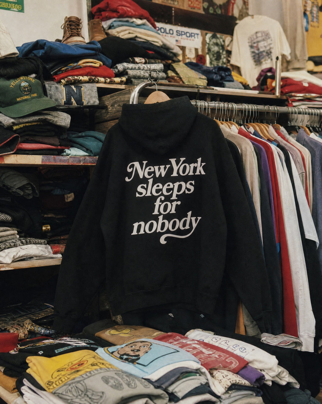 NY Never Sleeps Hoodie - Creative Flat