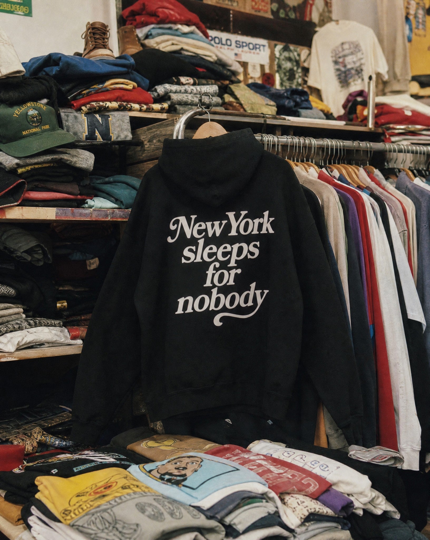 NY Never Sleeps Hoodie - Creative Flat