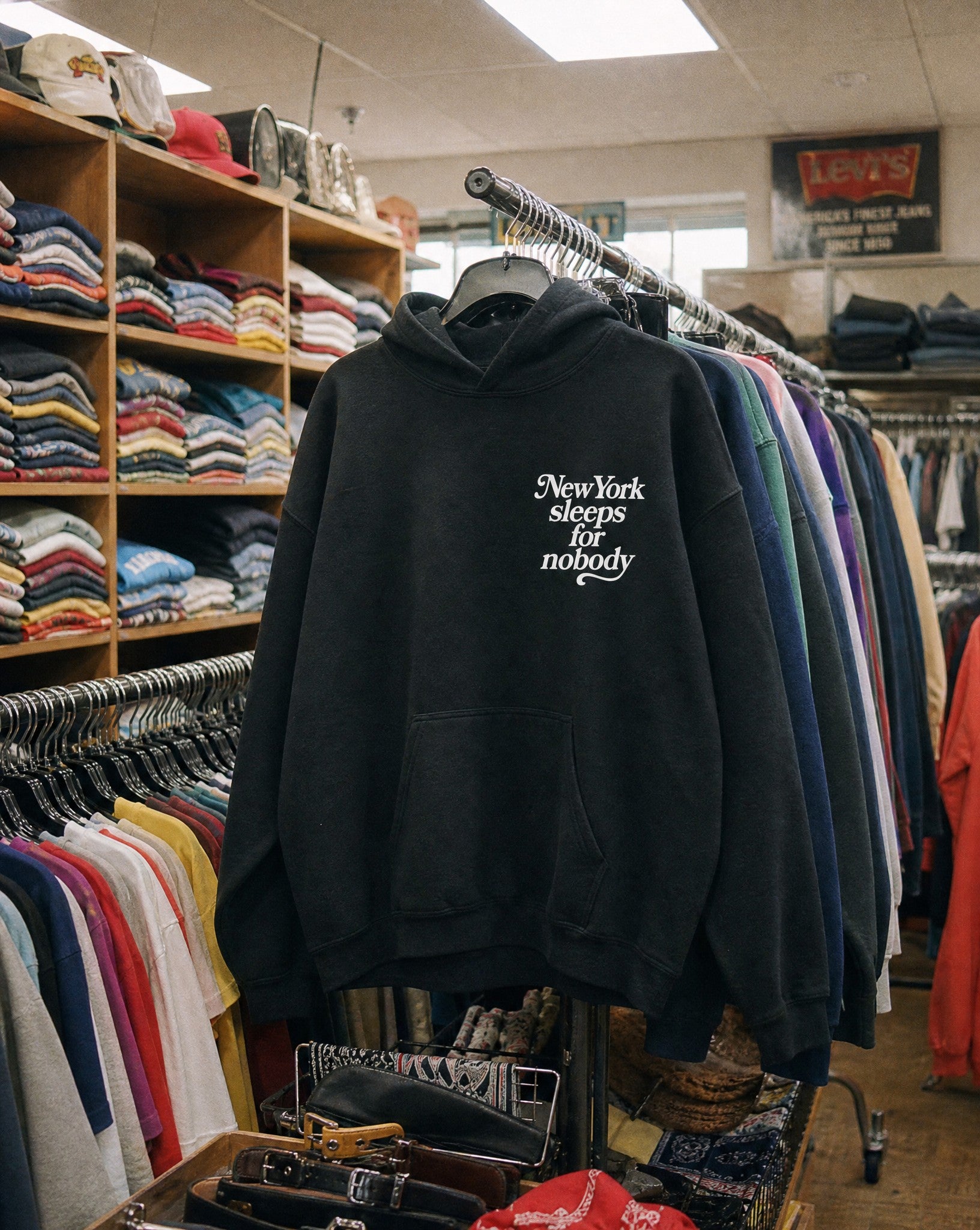 NY Never Sleeps Hoodie - Creative Flat