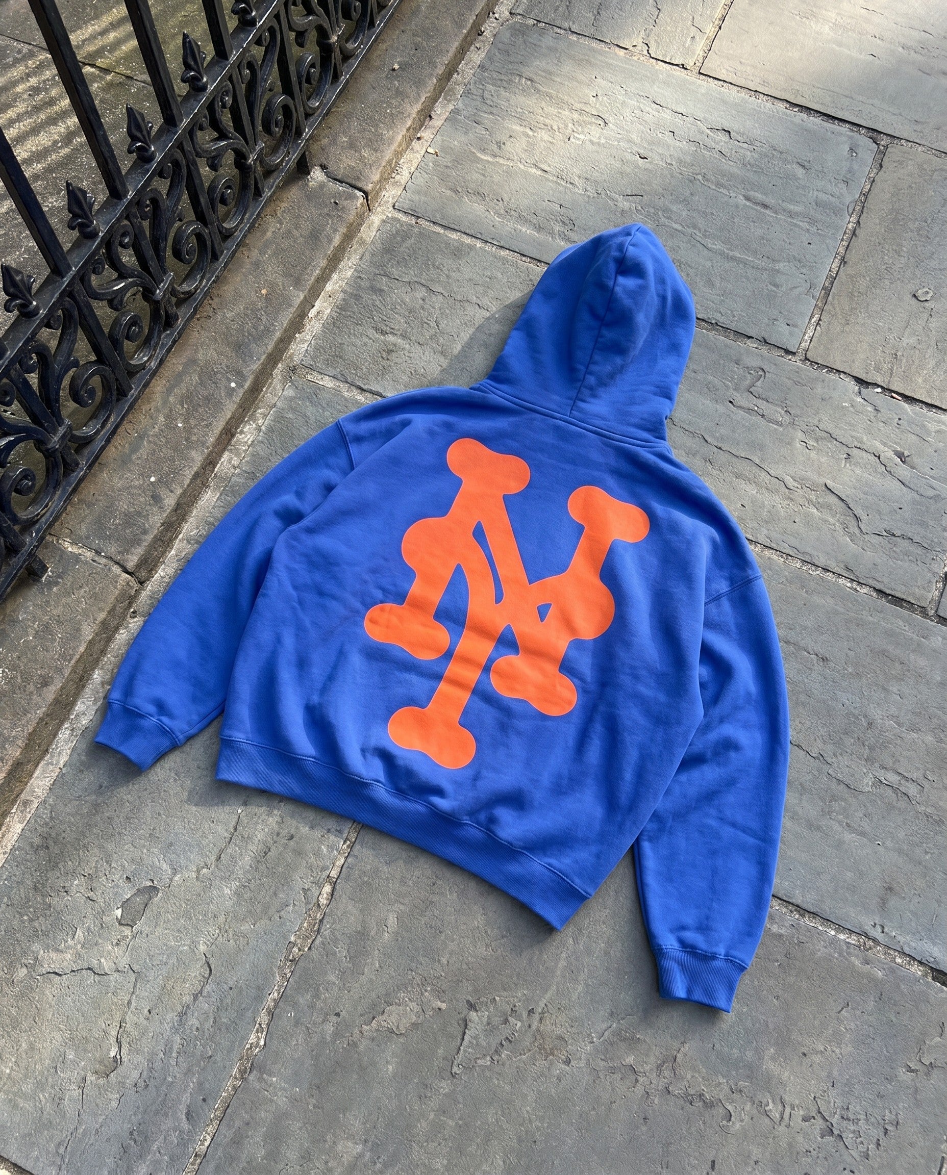 NY Queens Bootleg Hoodie in Blue - Creative Flat