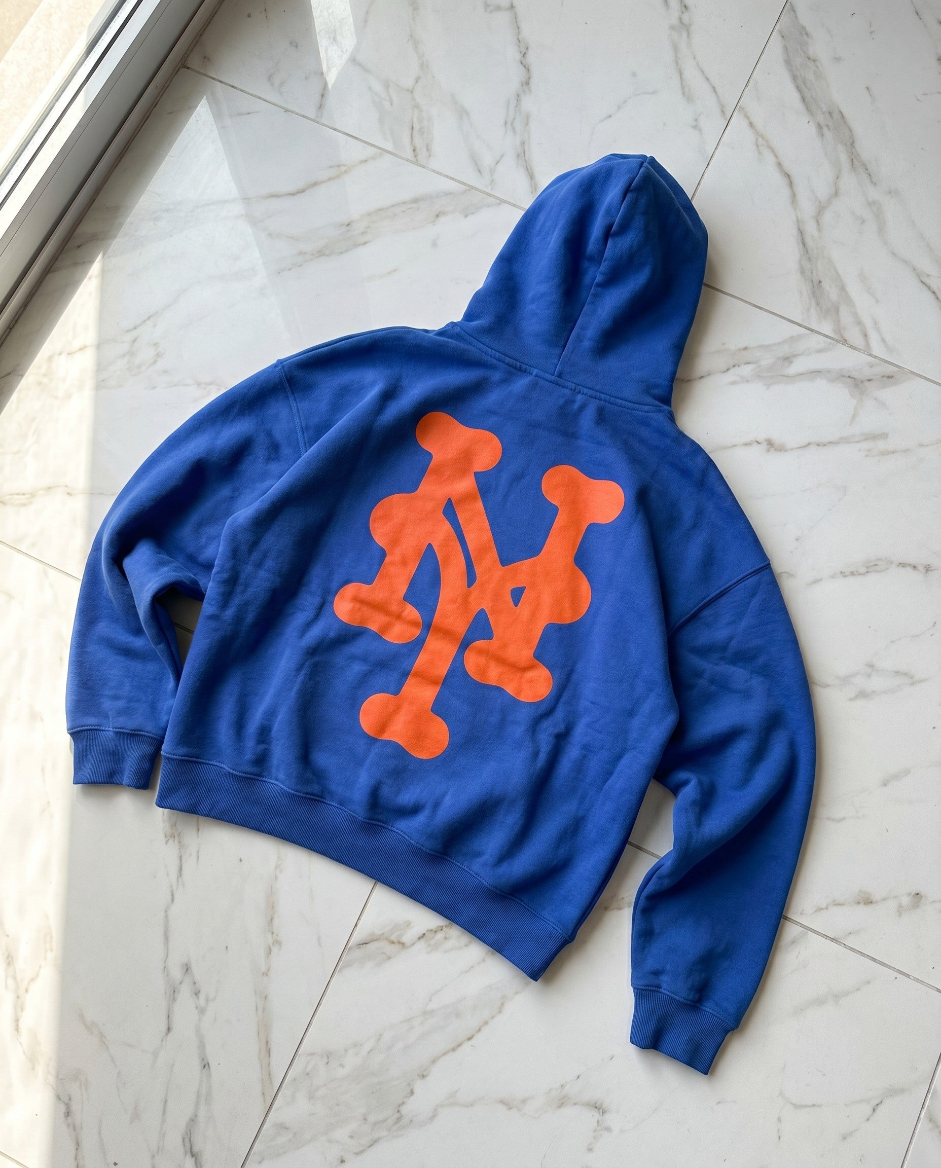 NY Queens Bootleg Hoodie in Blue - Creative Flat