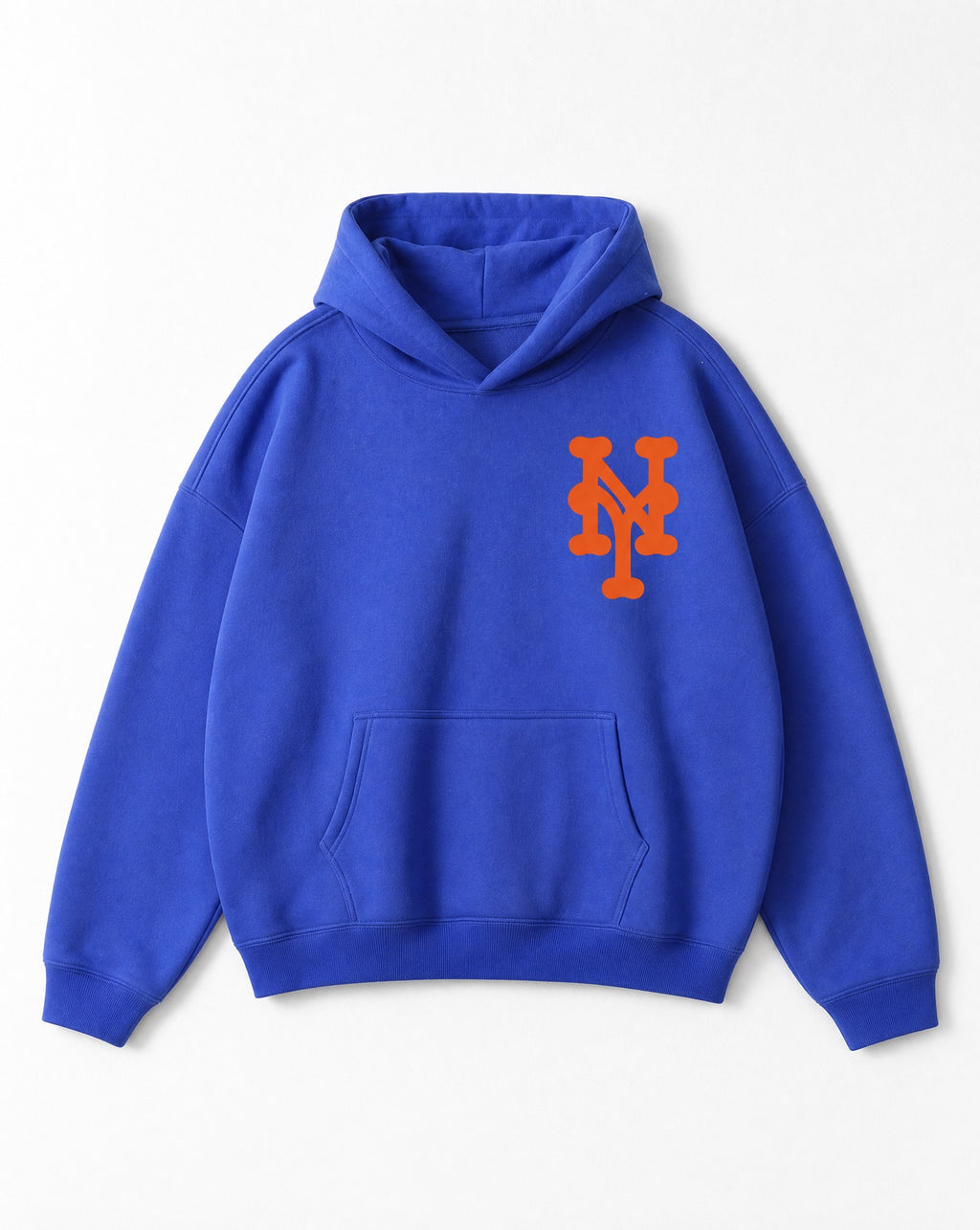 NY Queens Bootleg Hoodie in Blue - White Wall Product