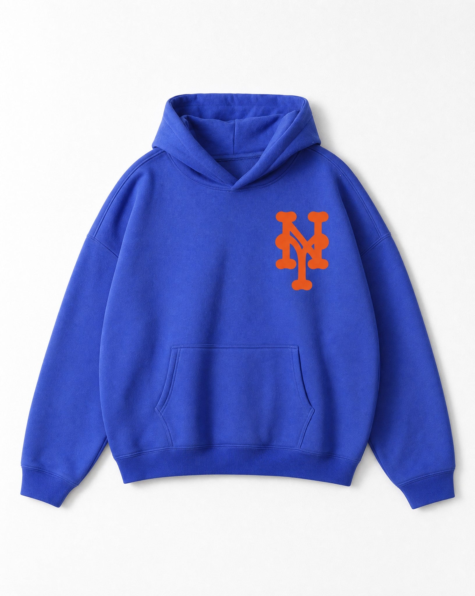 NY Queens Bootleg Hoodie in Blue - White Wall Product