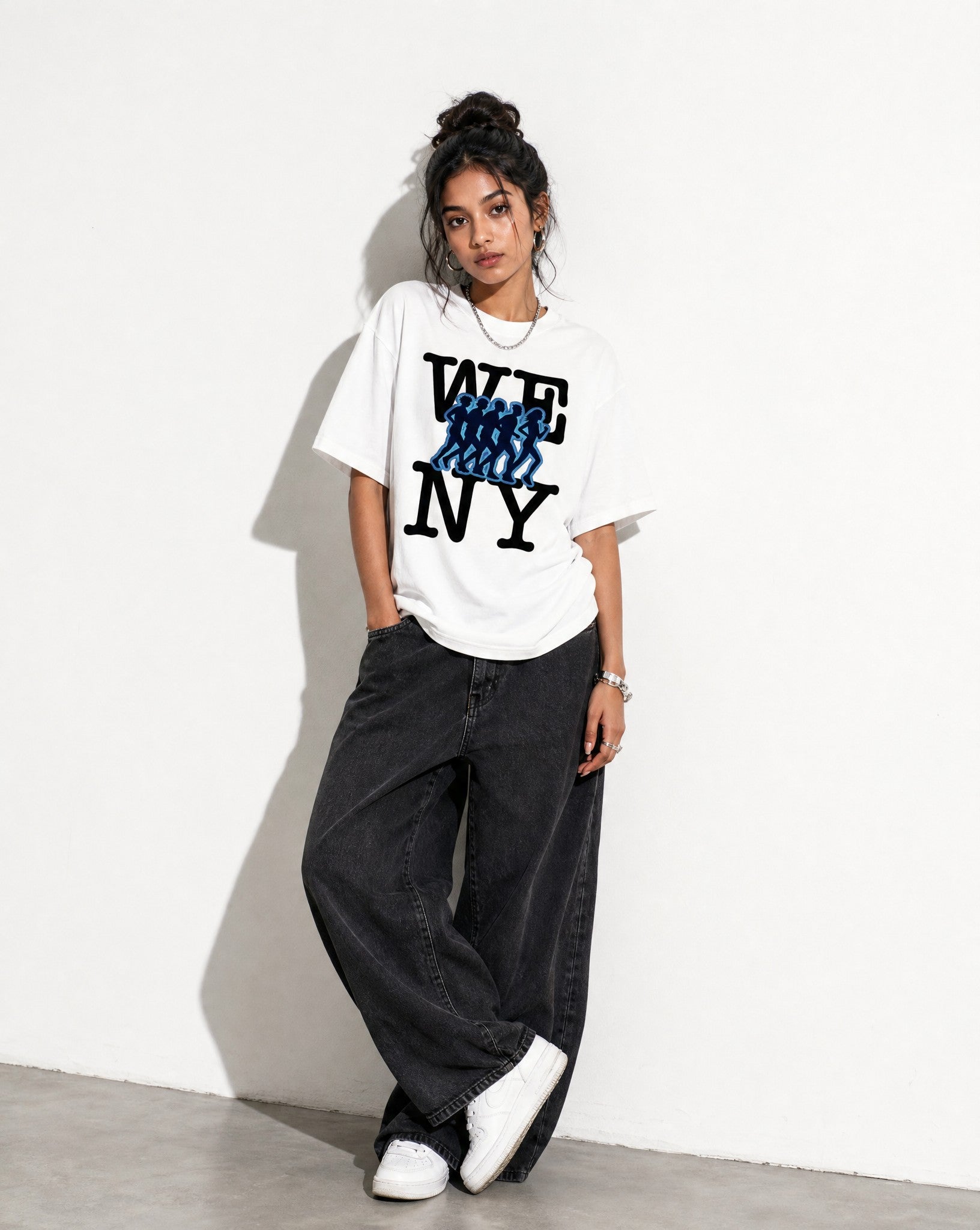 NY Run Club Tee in White - Editorial Image