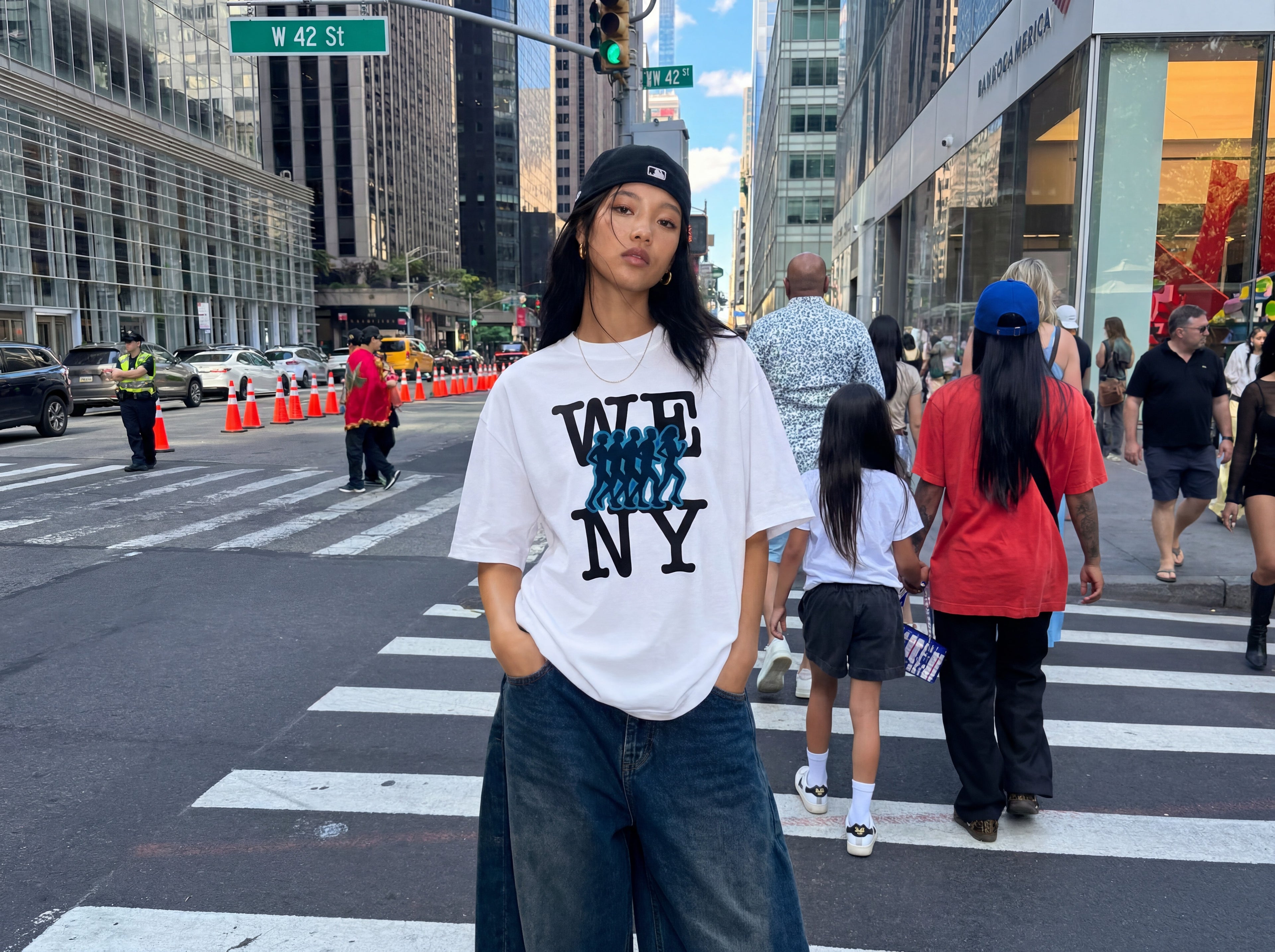 NY Run Club Tee in White - Lifestyle Image