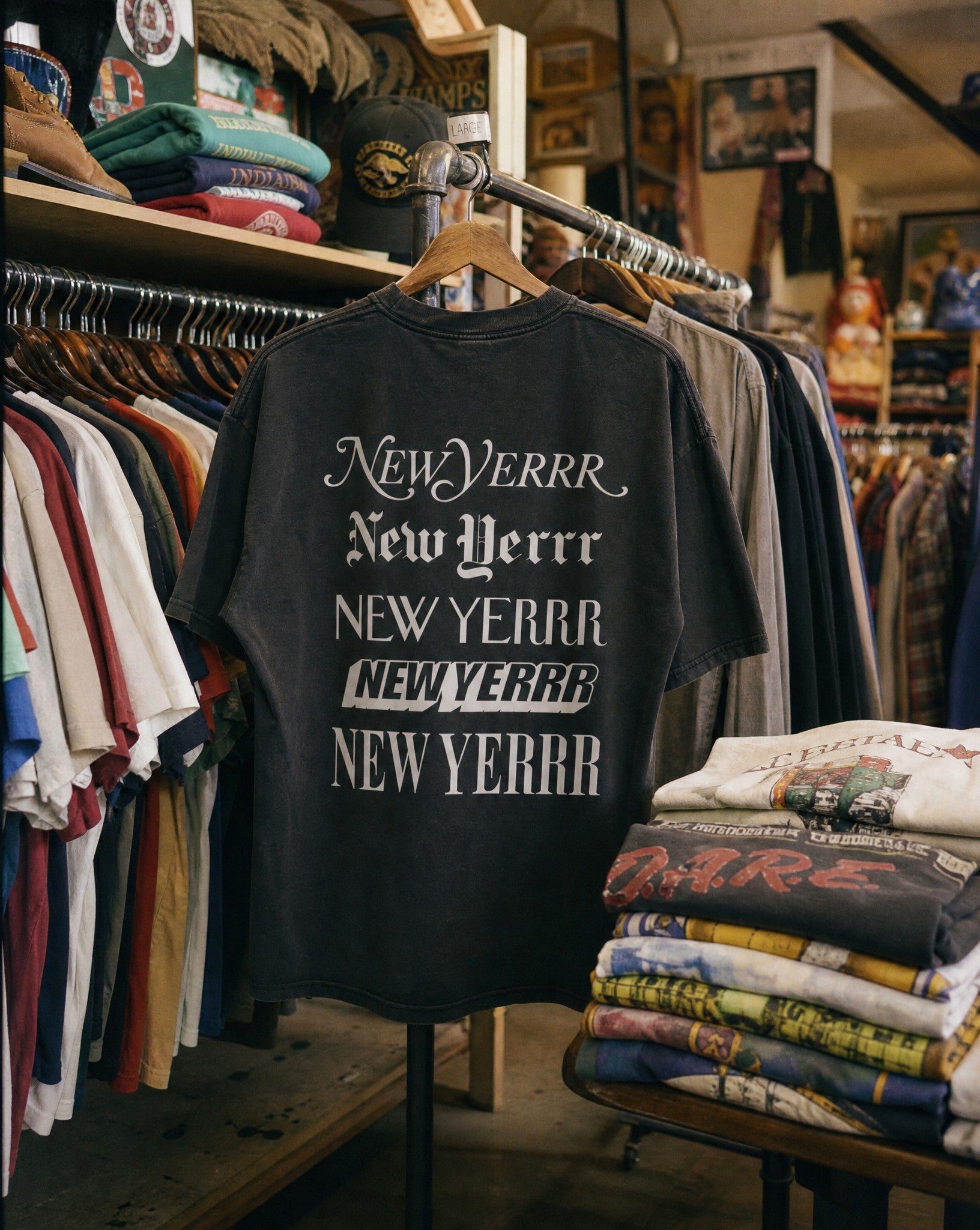 New Yerrr Tee in Black - Creative Flat