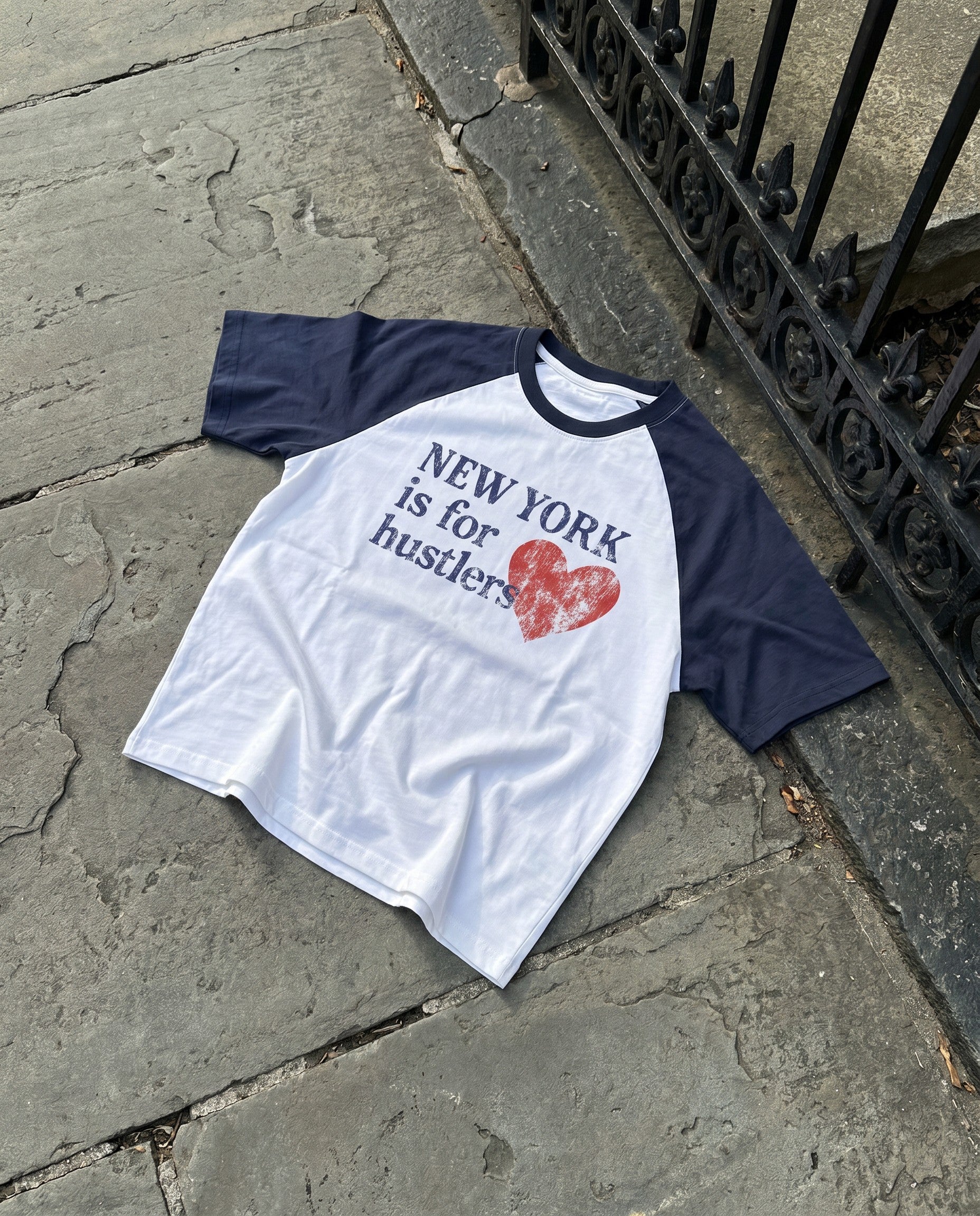 New York Hustle Raglan Tee - Creative Flat