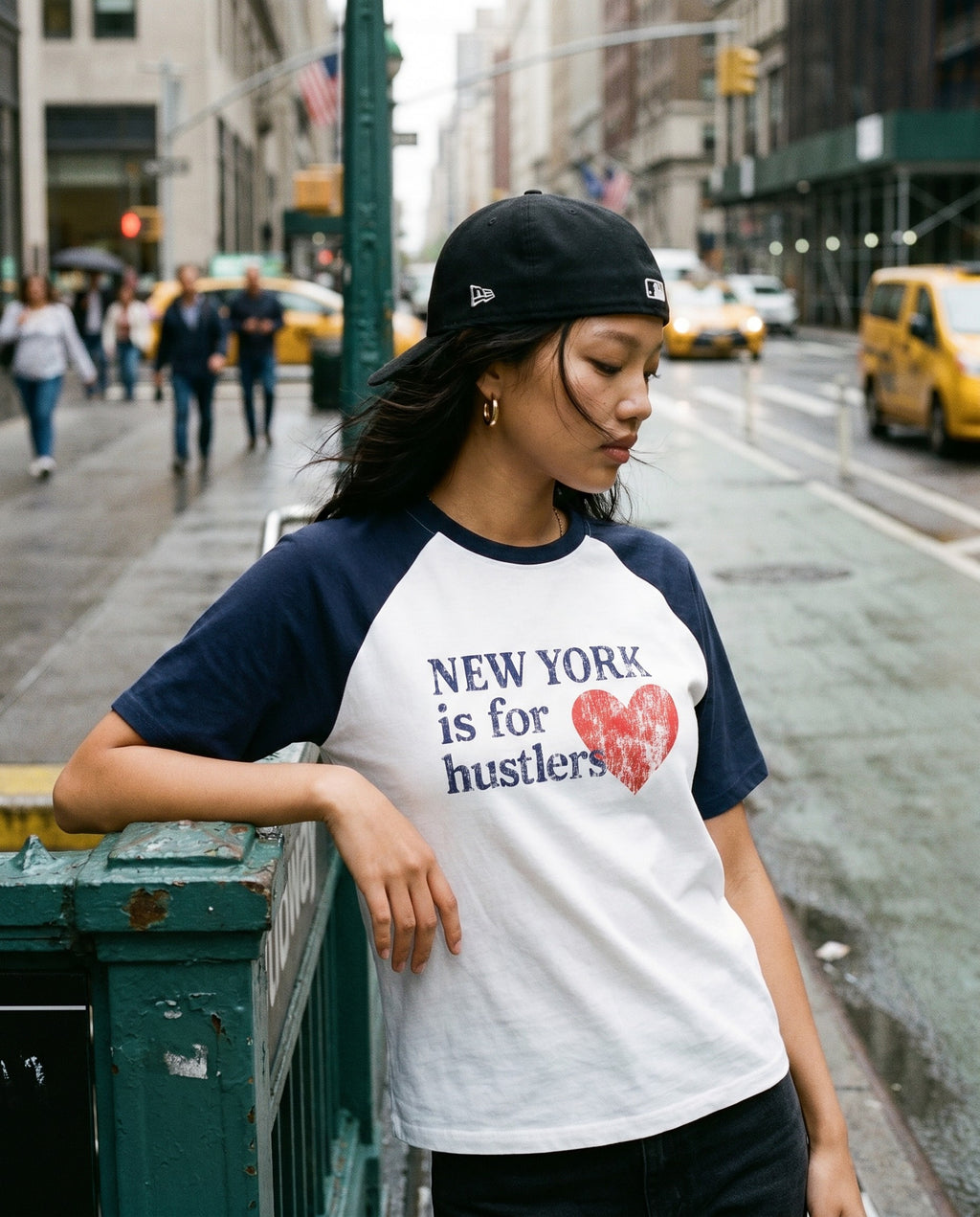 New York Hustle Raglan Tee - Lifestyle Image
