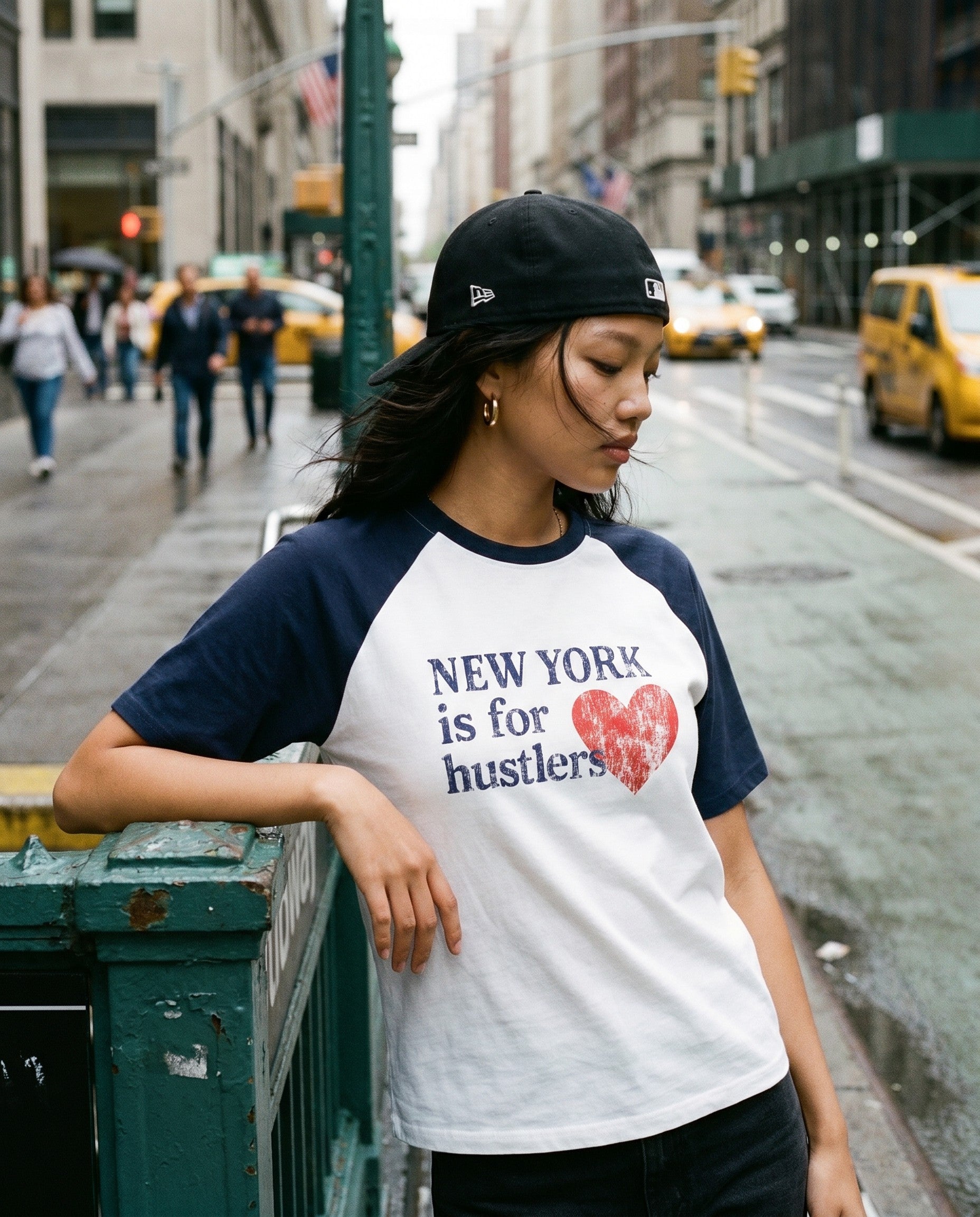 New York Hustle Raglan Tee - Lifestyle Image