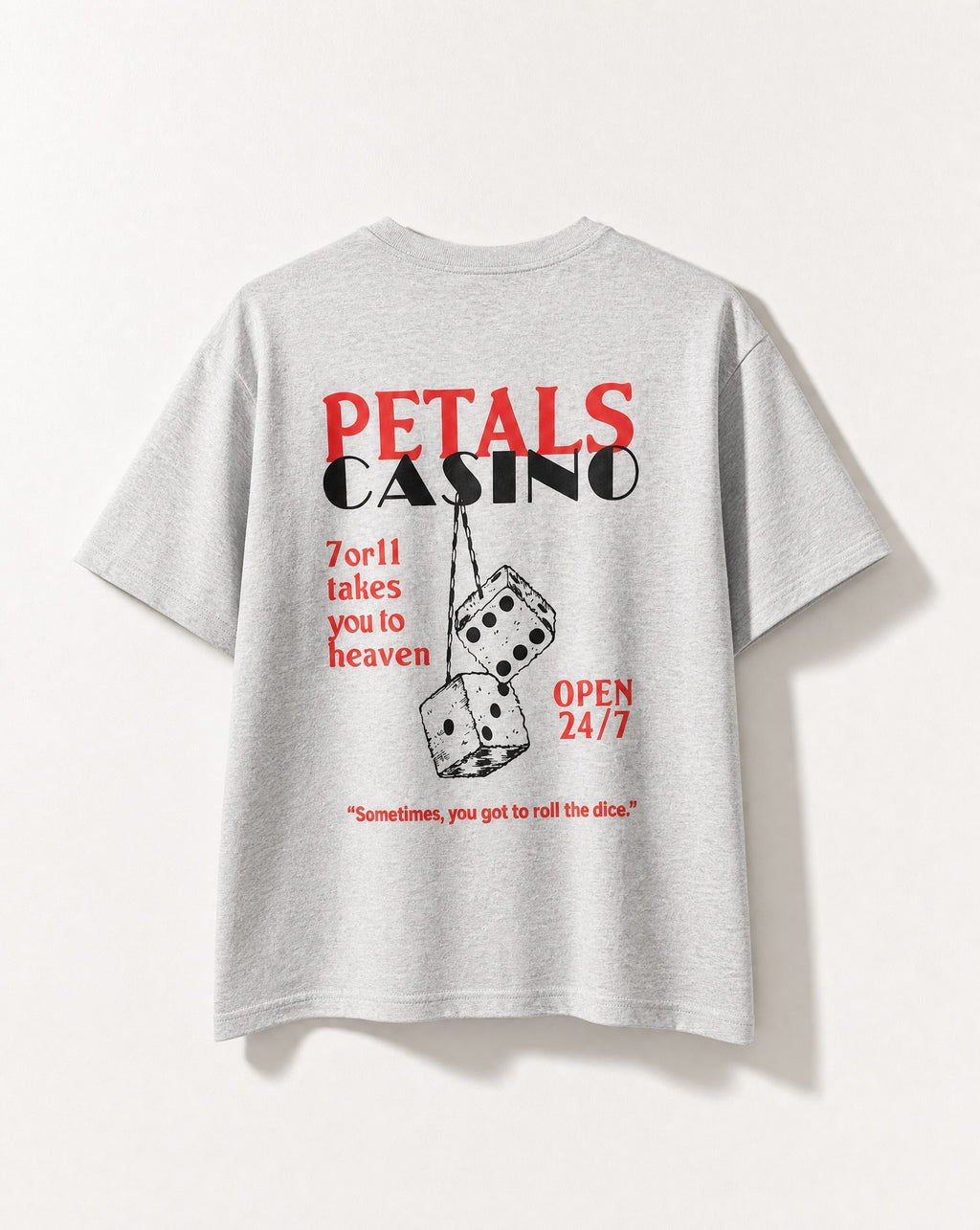 Petals Casino Tee in Ash - Editorial Image