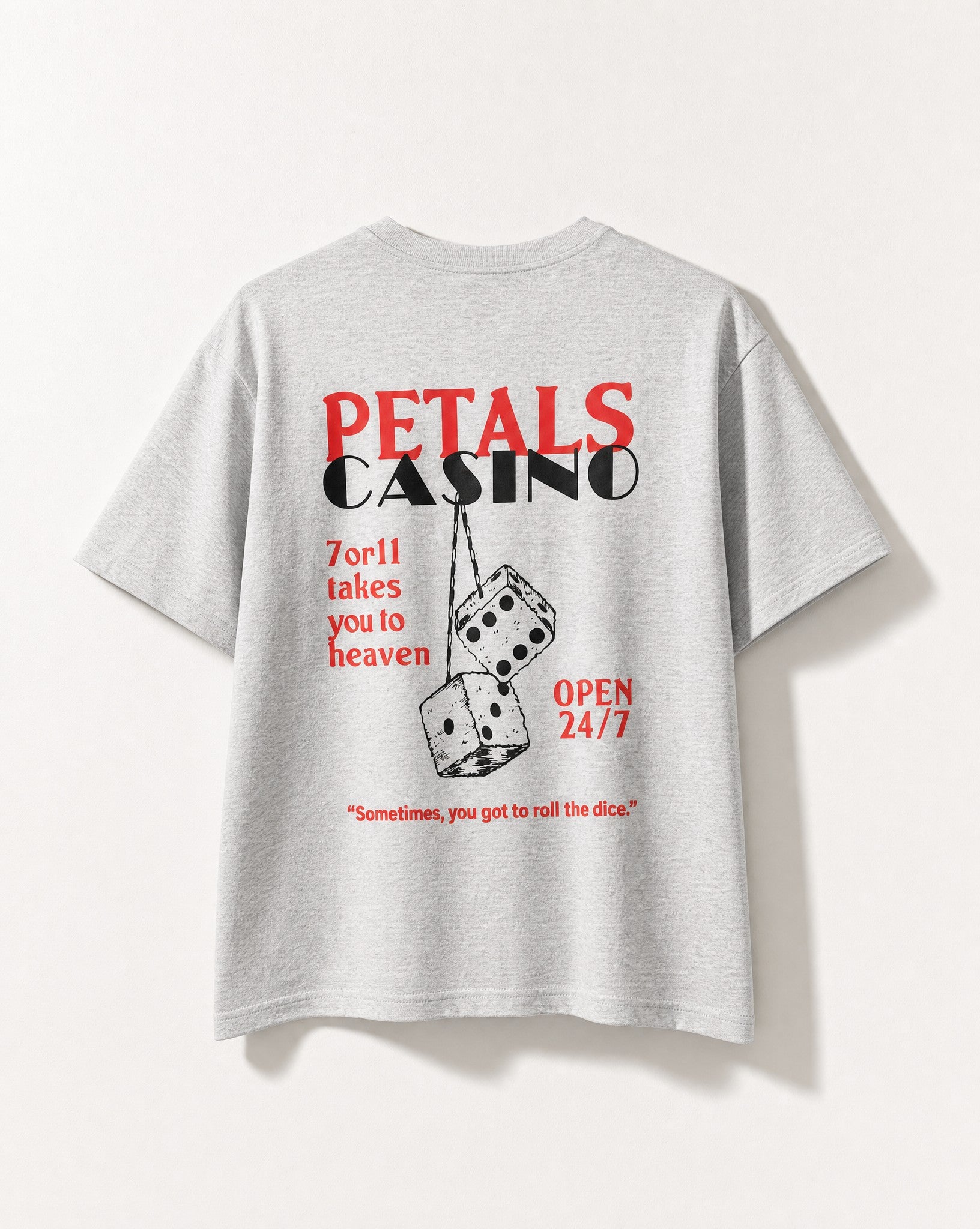 Petals Casino Tee in Ash - Editorial Image