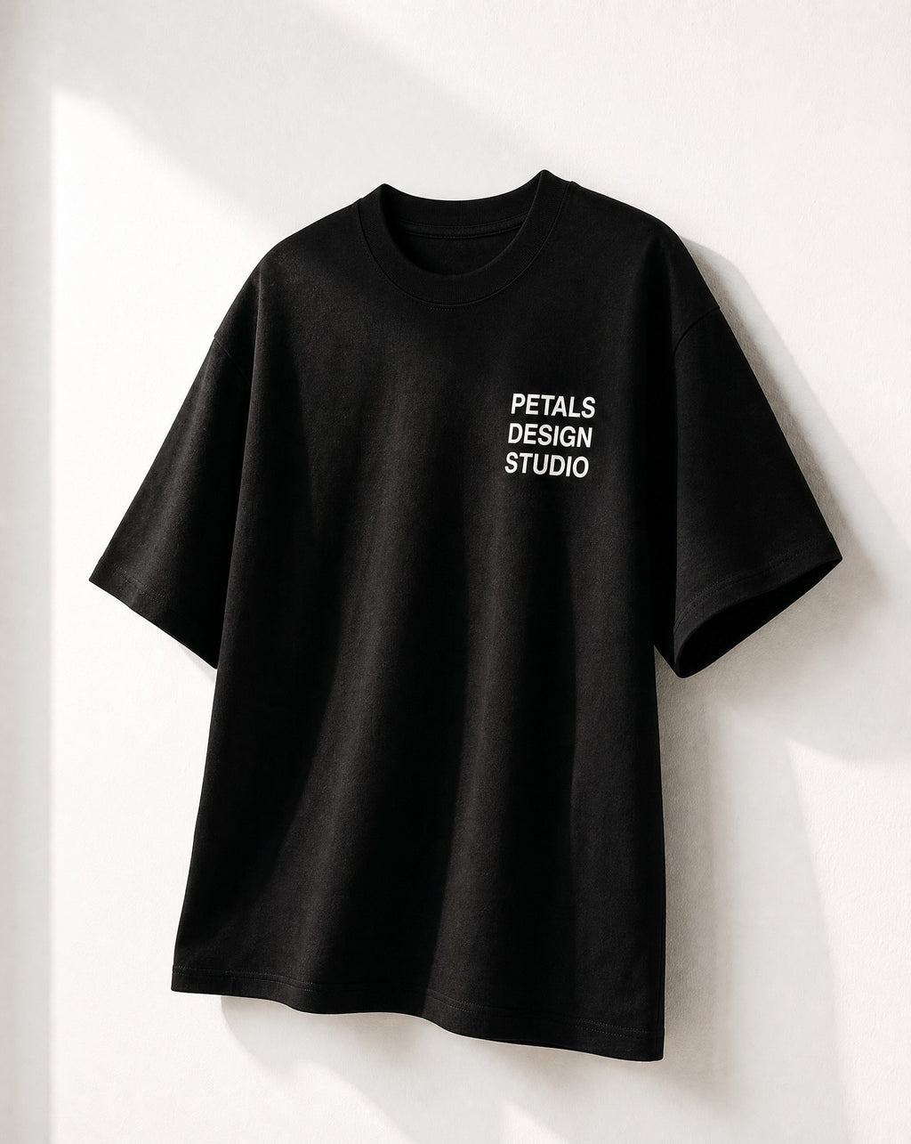 Petals House Tee in Black - White Wall Product