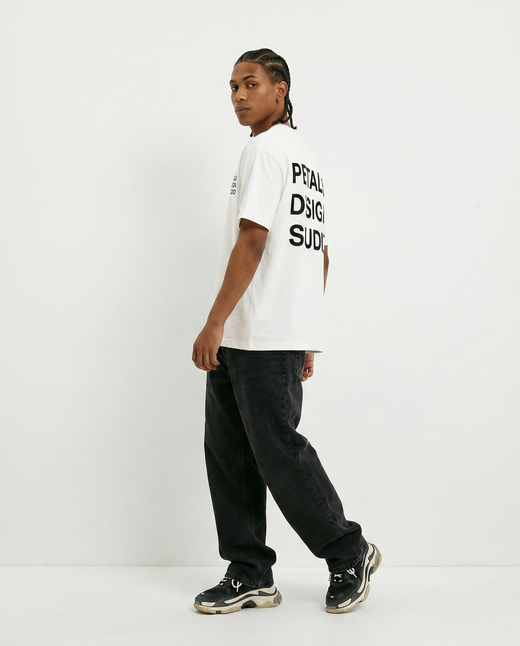 Petals House Tee in White - Editorial Image