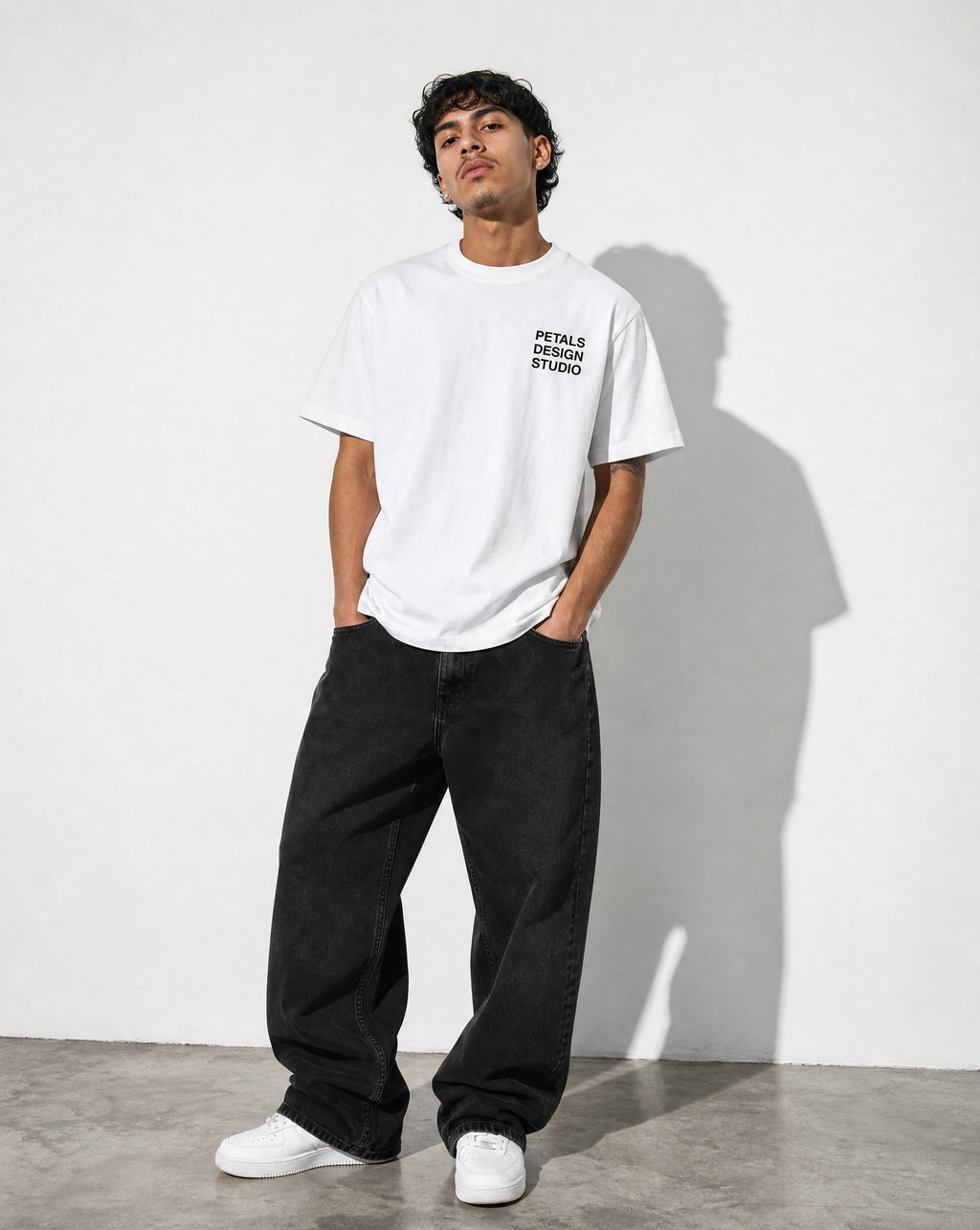 Petals House Tee in White - Editorial Image