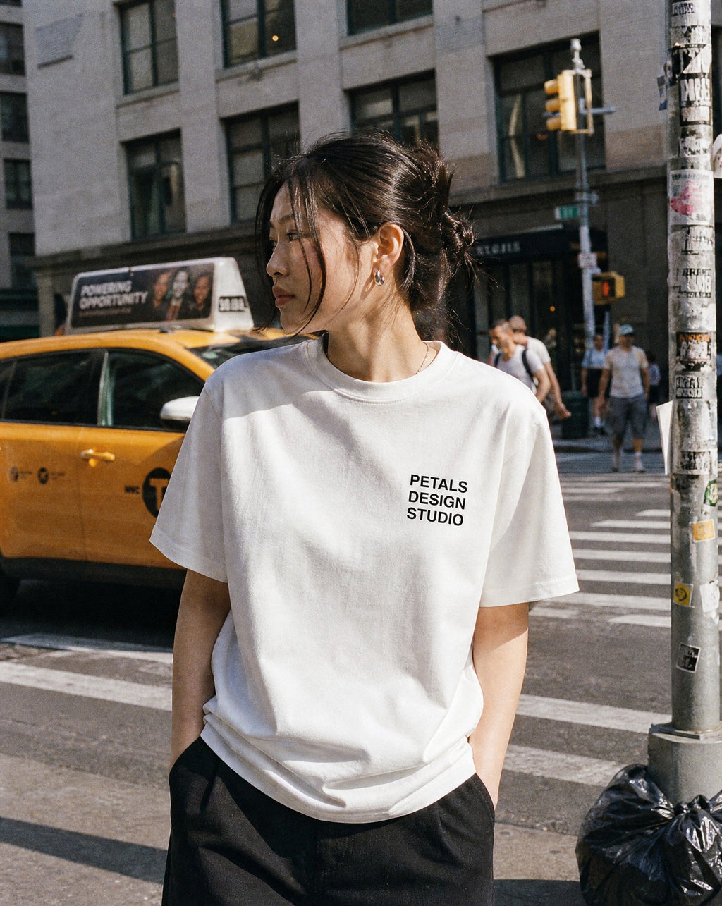 Petals House Tee in White - Lifestyle Image