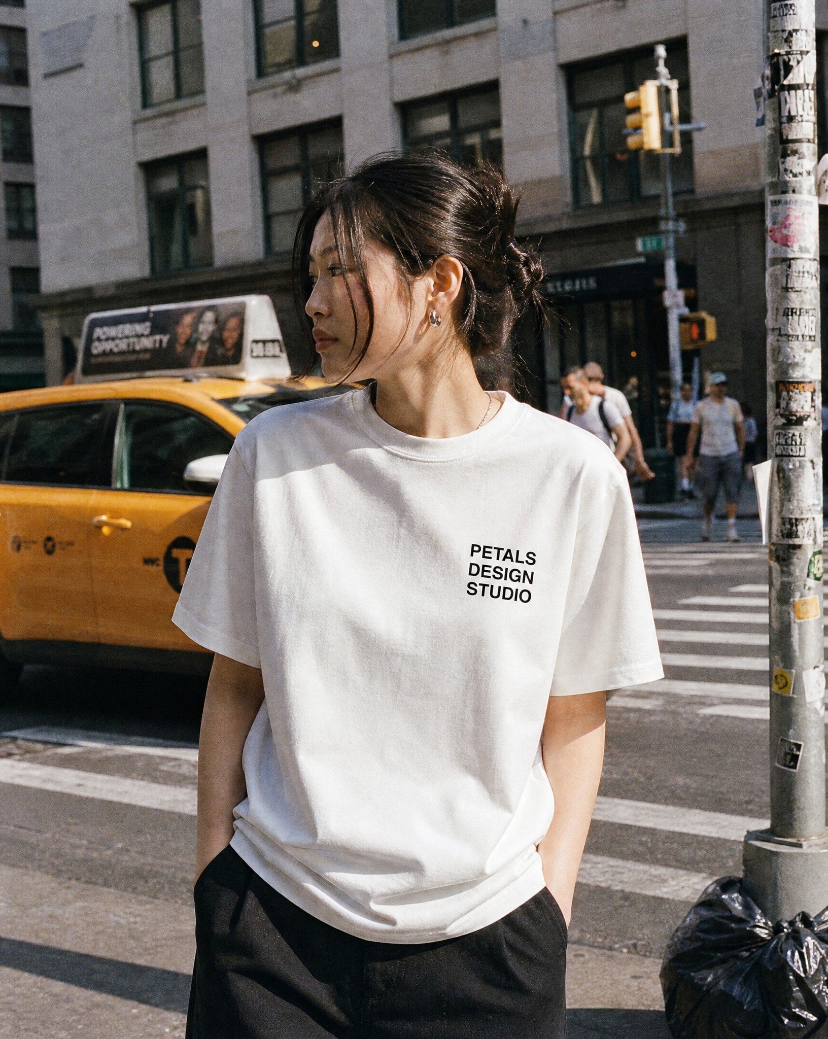 Petals House Tee in White - Lifestyle Image