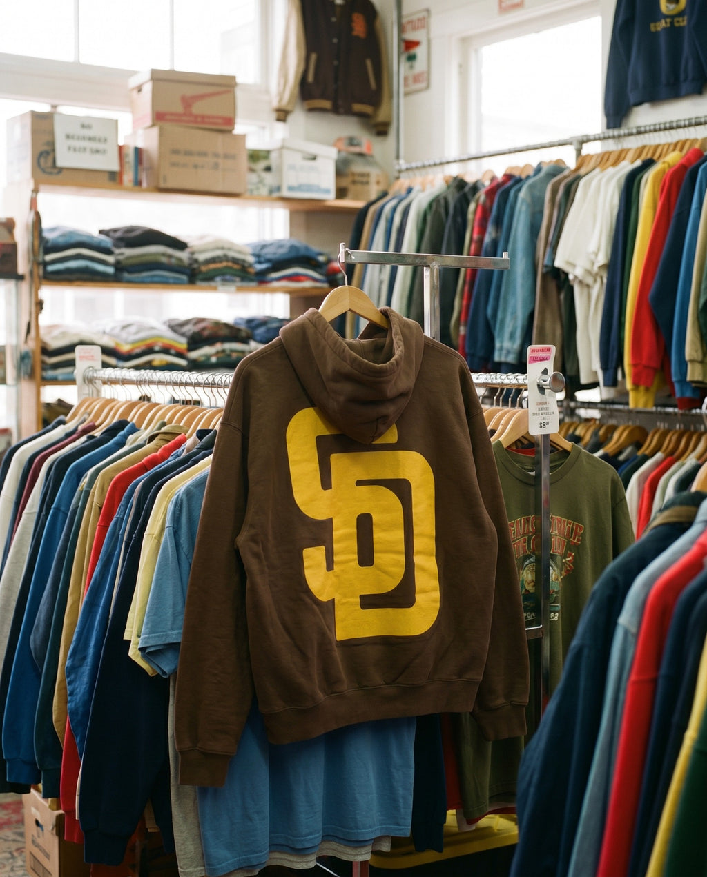 SD Bootleg Hoodie in Brown - Creative Flat