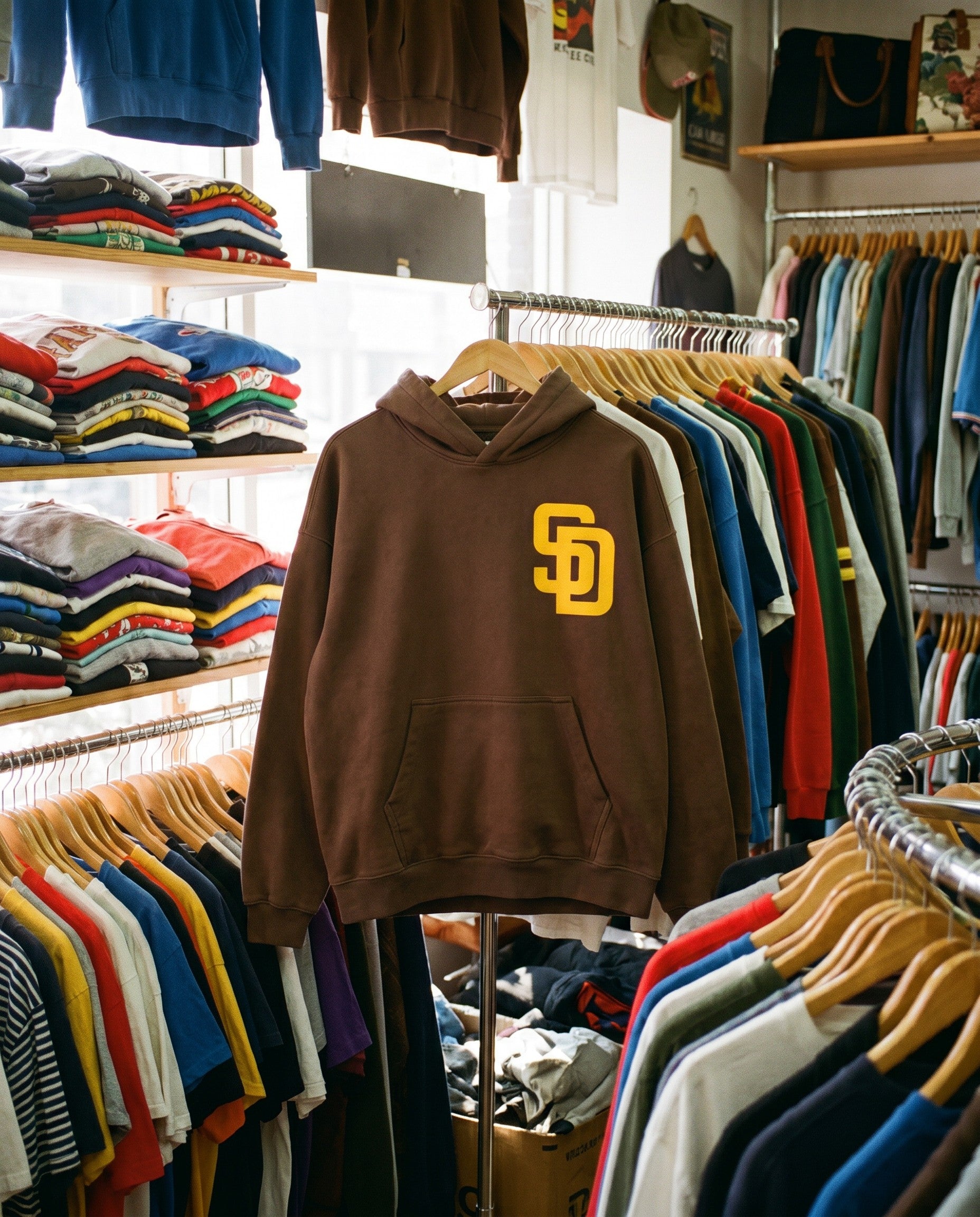 SD Bootleg Hoodie in Brown - Creative Flat