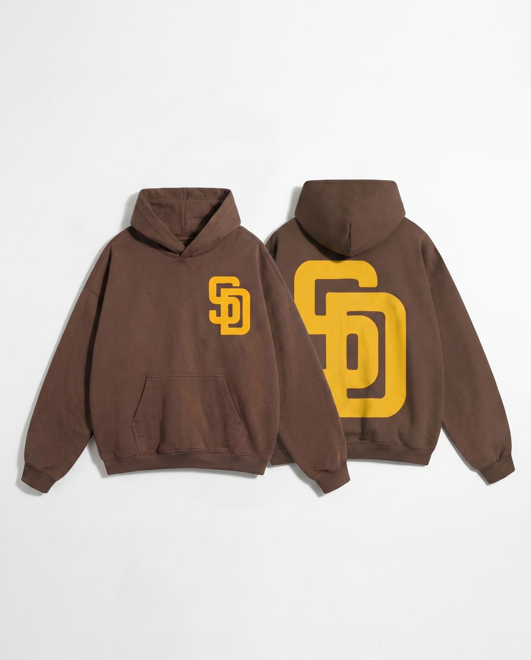 SD Bootleg Hoodie in Brown - White Wall Product