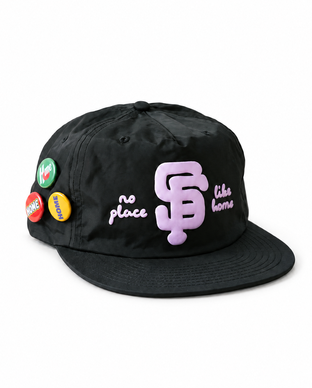 No Place Like SF Ball V Nylon Hat in Black