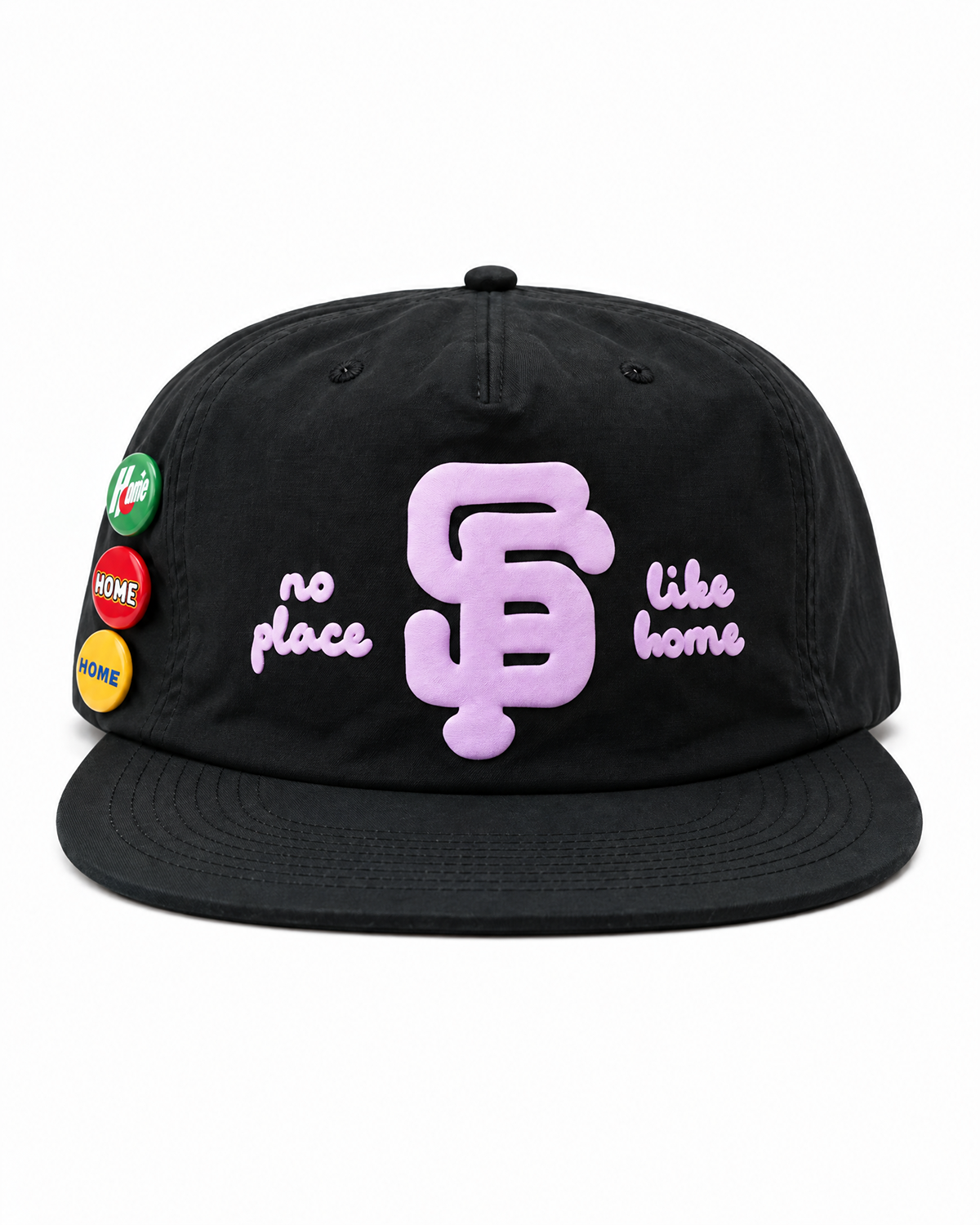 No Place Like SF Ball V Nylon Hat in Black