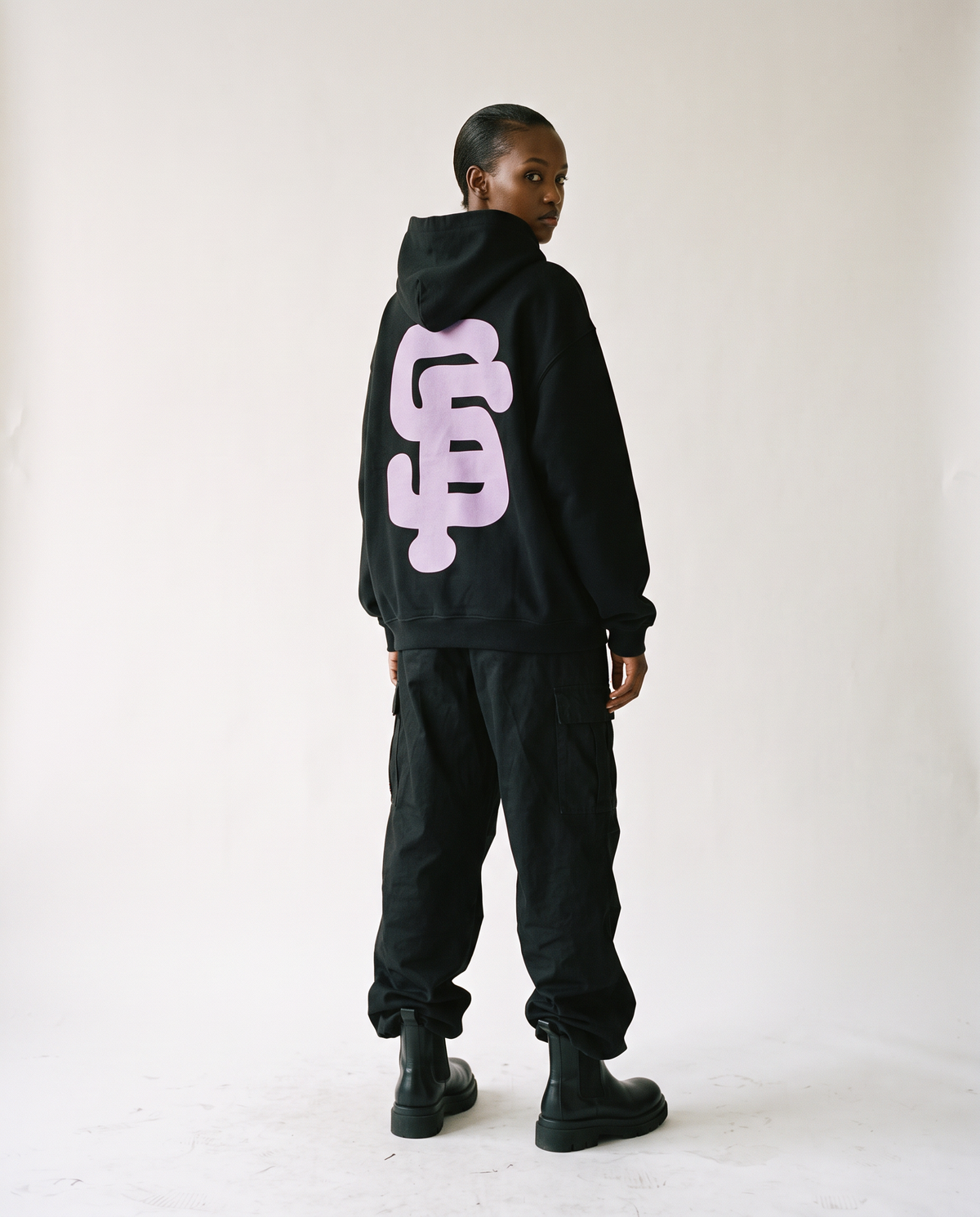 Inflated SF Ball V Boxy Hoodie in Black