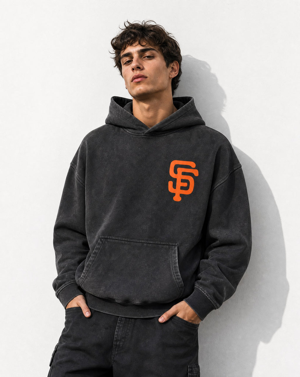 SF Bootleg Vintage Washed Hoodie - Editorial Image