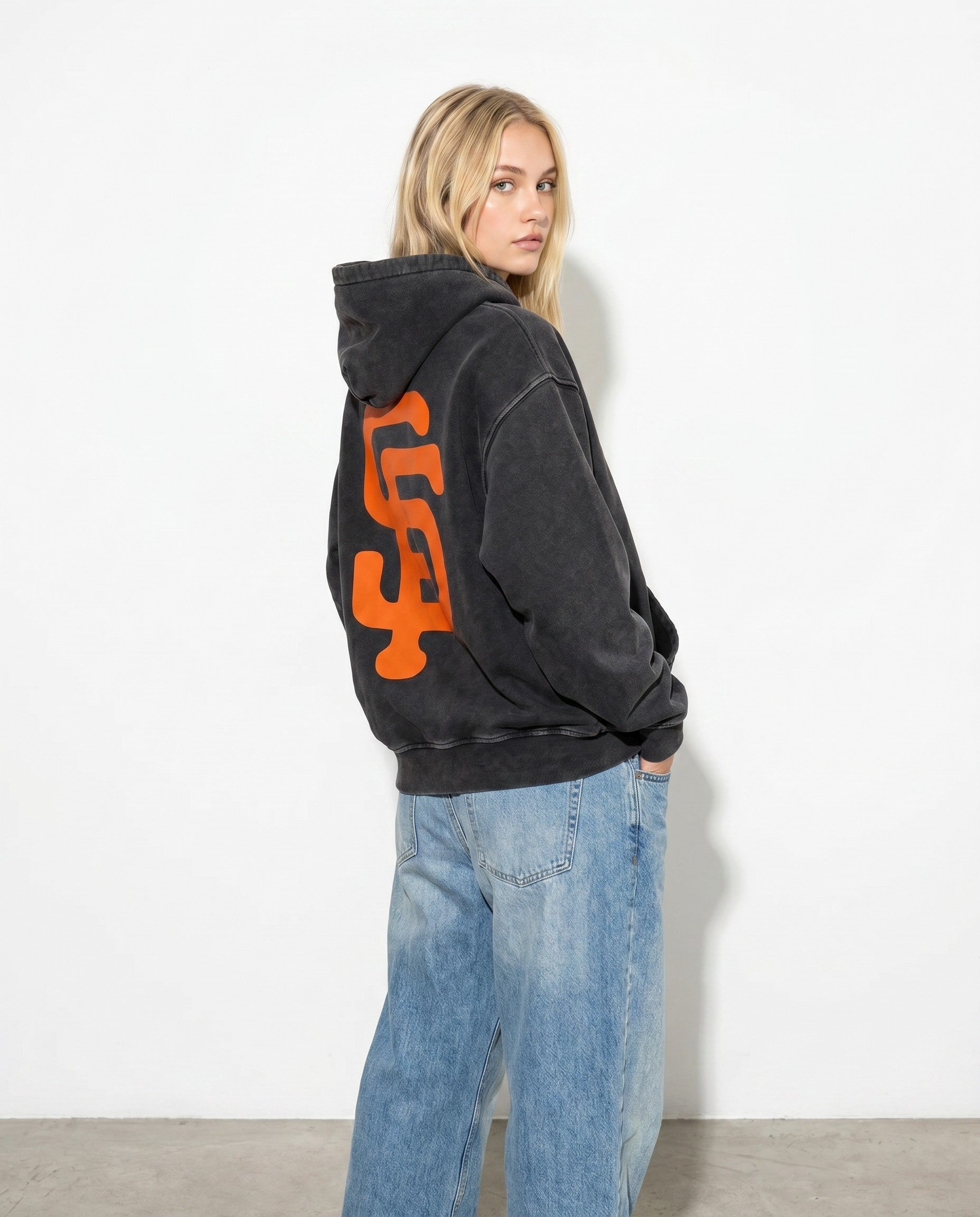 SF Bootleg Vintage Washed Hoodie - Editorial Image