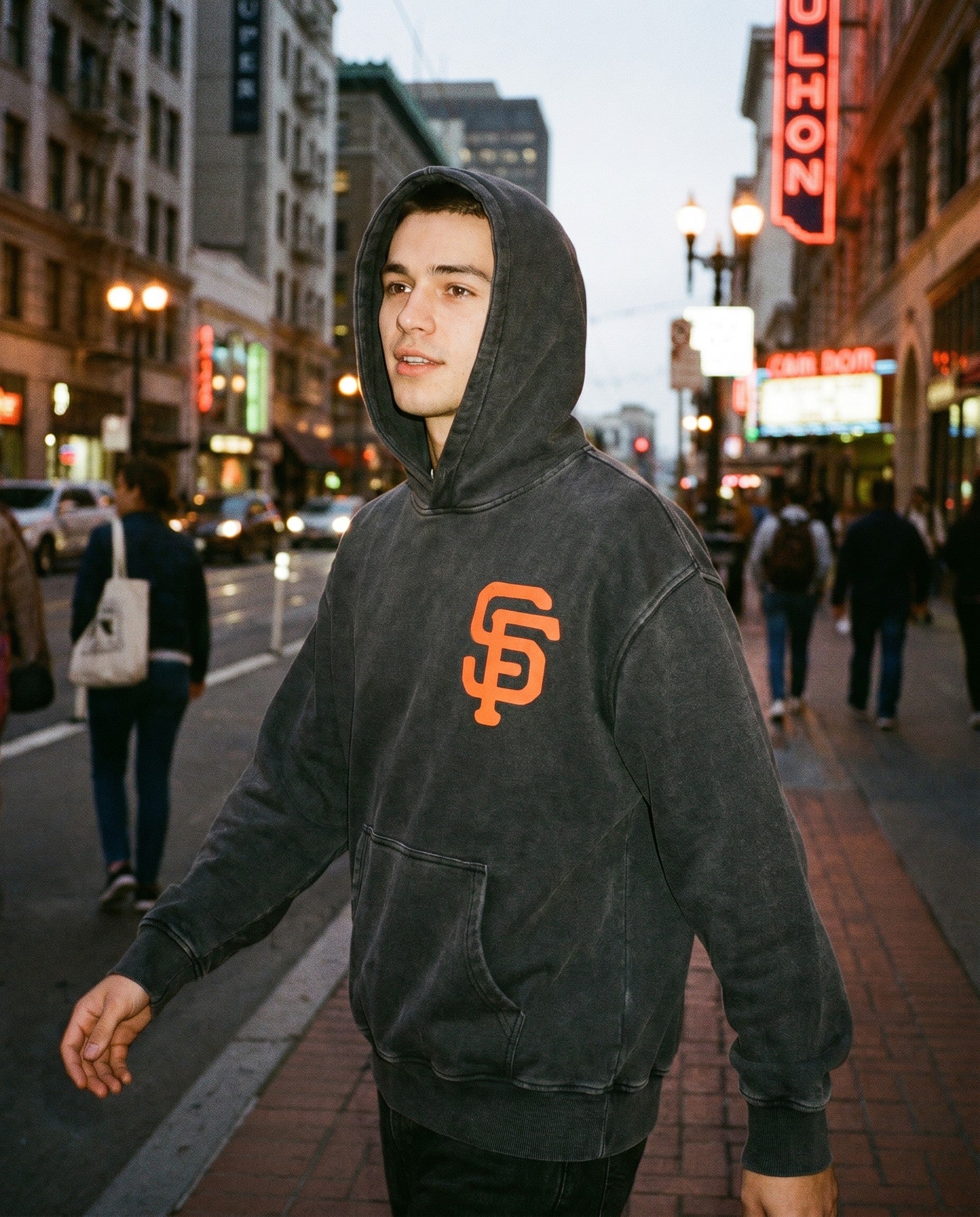 SF Bootleg Vintage Washed Hoodie - Lifestyle Image
