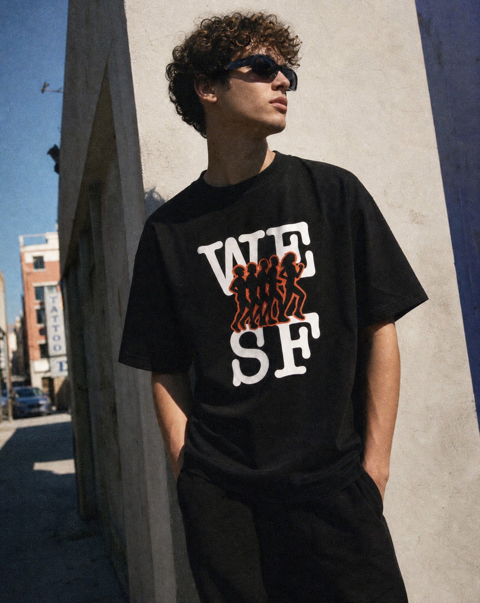 SF Run Club Tee in Black - Lifestyle Image