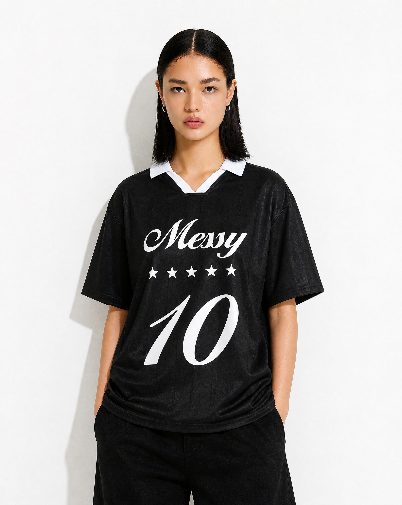 Messy Futbol Jersey in Black