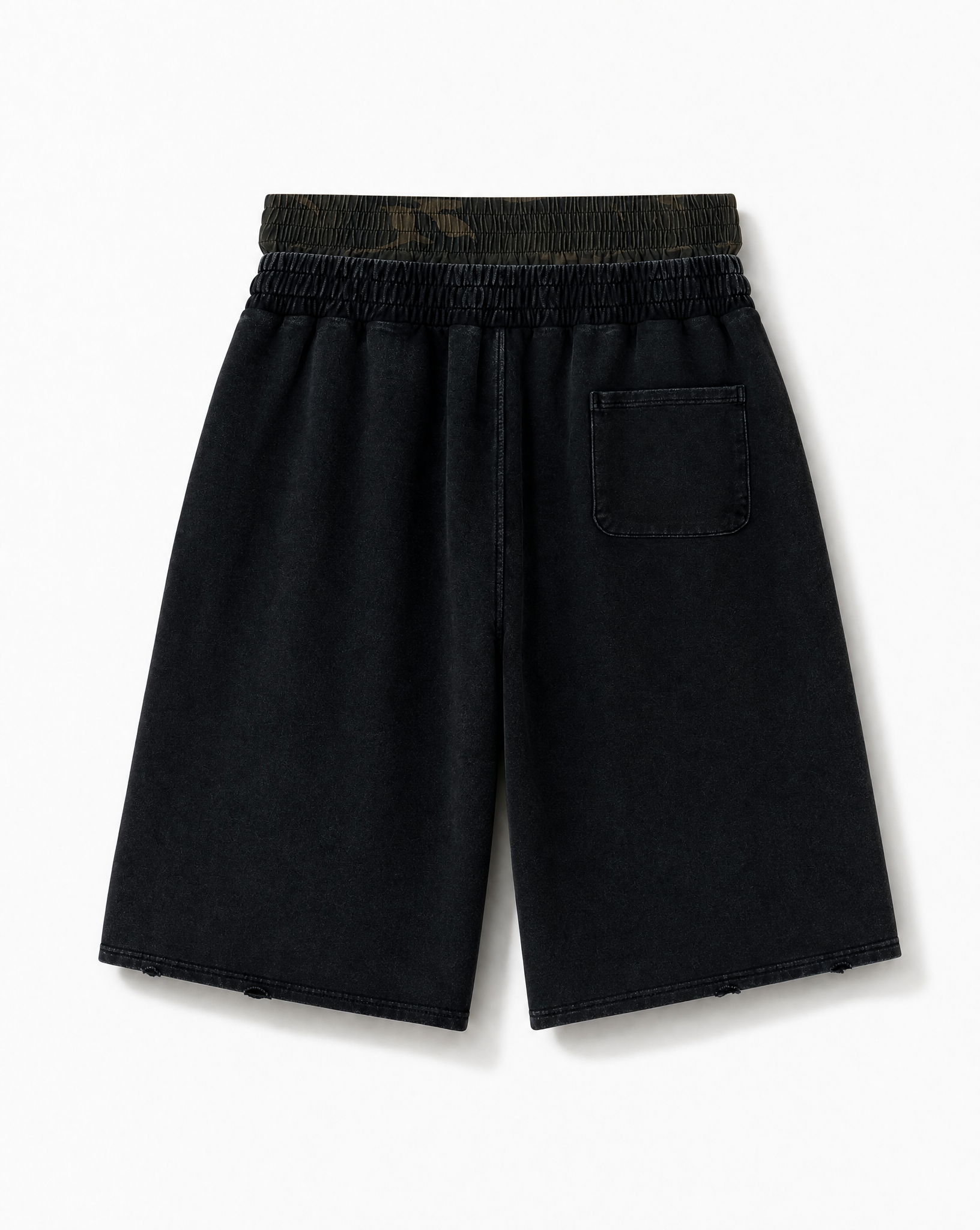 PDS 2011 Camo Contrast Distressed Shorts