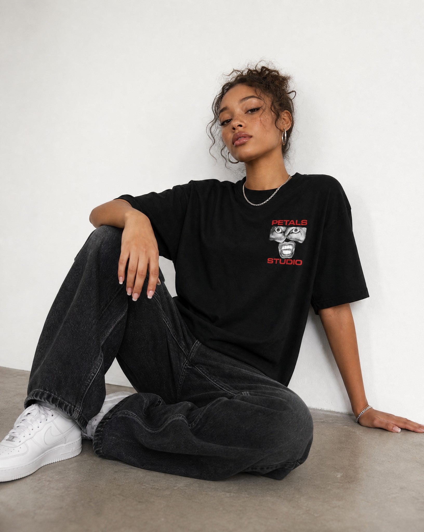 Studio Sanity Tee in Black - Editorial Image
