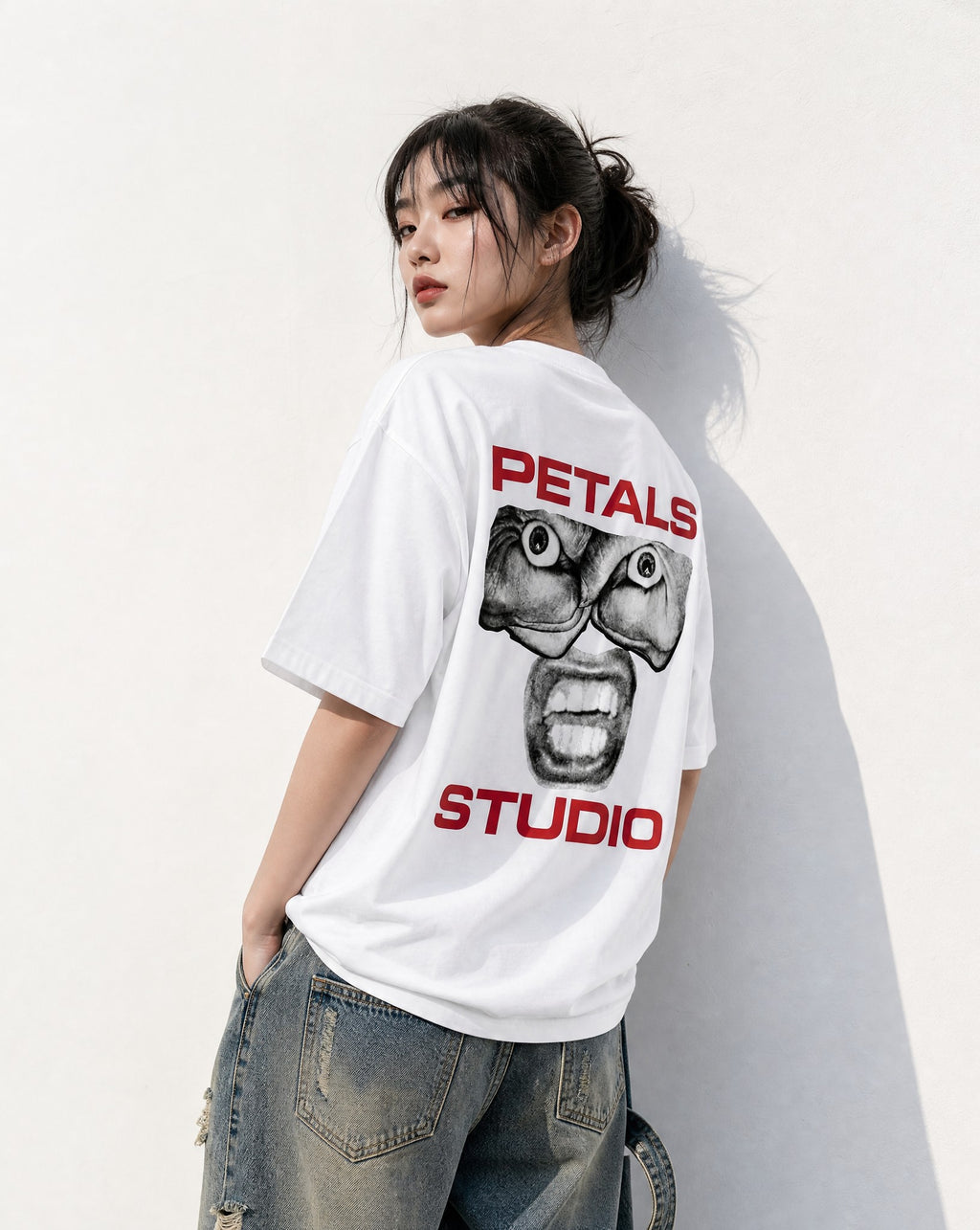 Studio Sanity Tee in White - Editorial Image