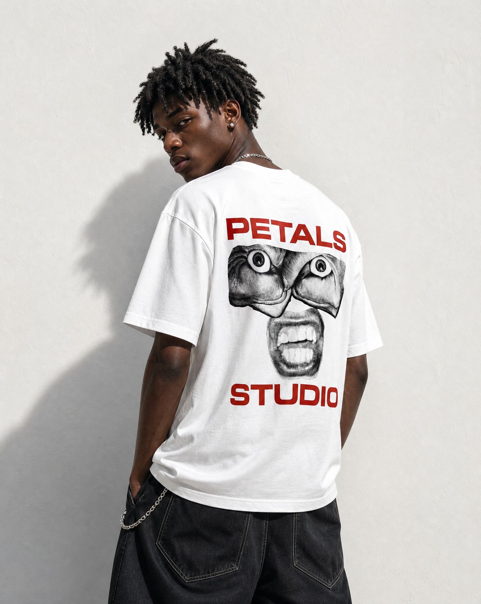Studio Sanity Tee in White - Editorial Image