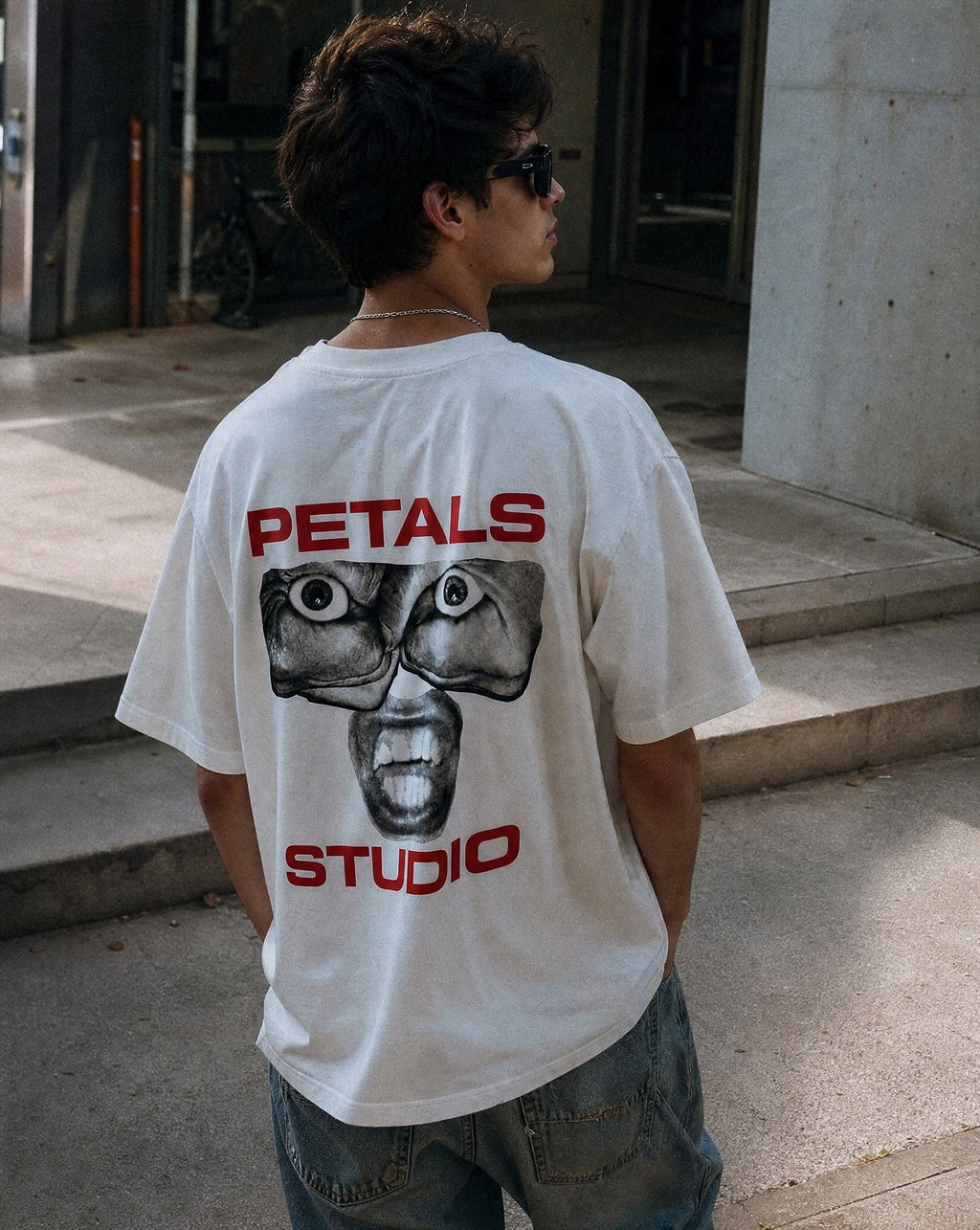 Studio Sanity Tee in White - Lifestyle Image