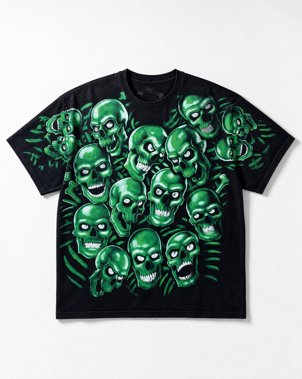 Three 6 Mafia Skulls Tee - White Wall Product
